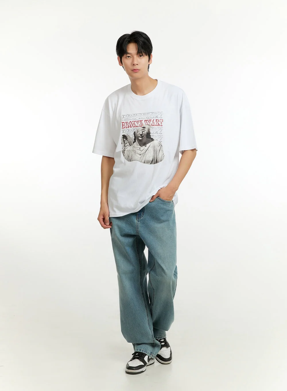 Men's Oversized Graphic Cotton T-Shirt IL412 - Image 6