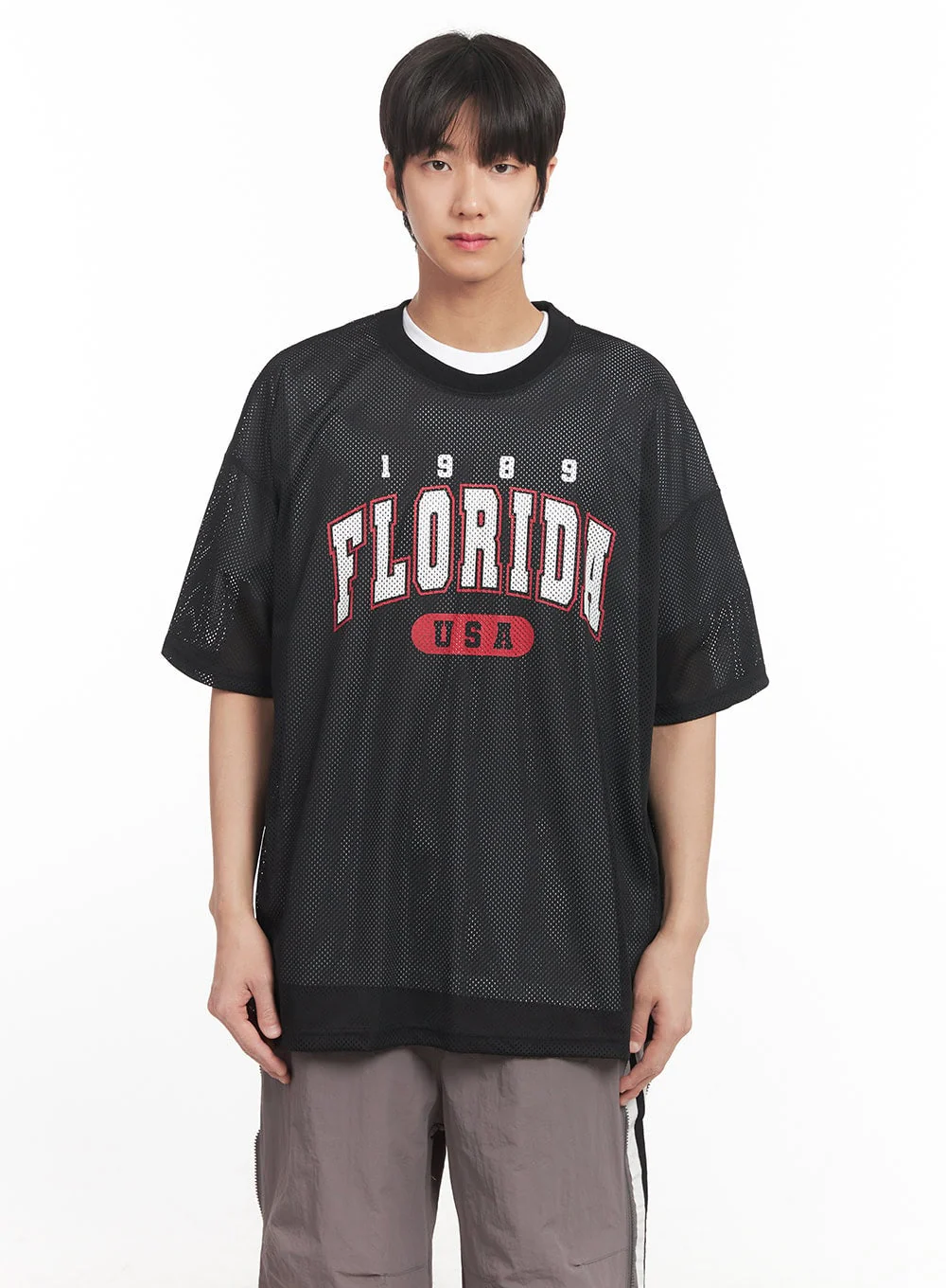 Men's Oversized Graphic Mesh T-Shirt IA510 - Image 18