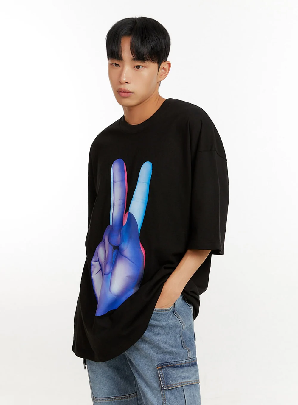 Men's Oversized Graphic T-Shirt IU426 - Image 4