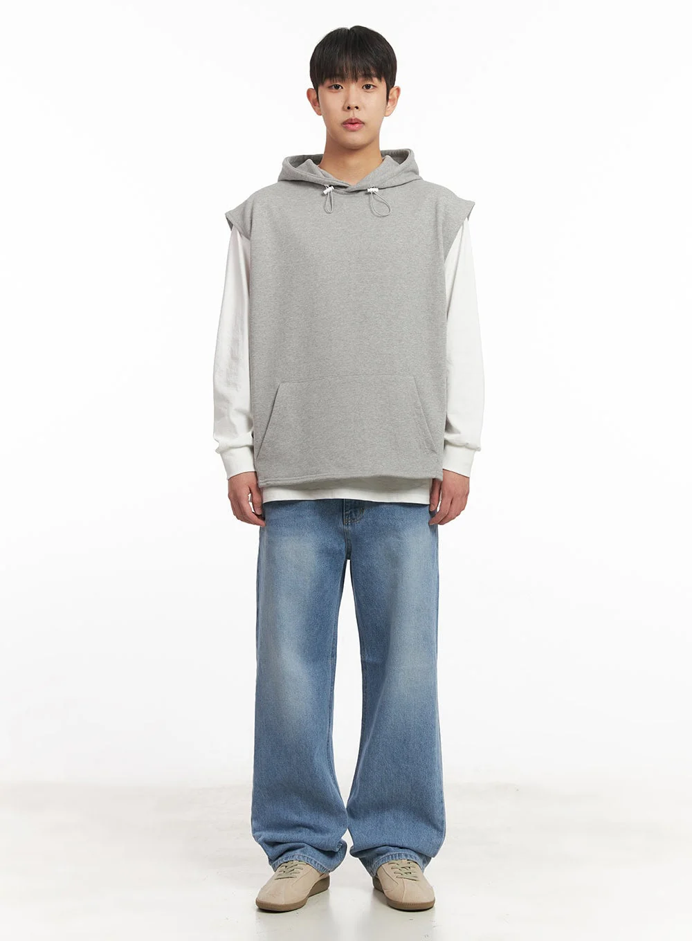 Men's Oversized Hooded Vest IM517 - Image 7