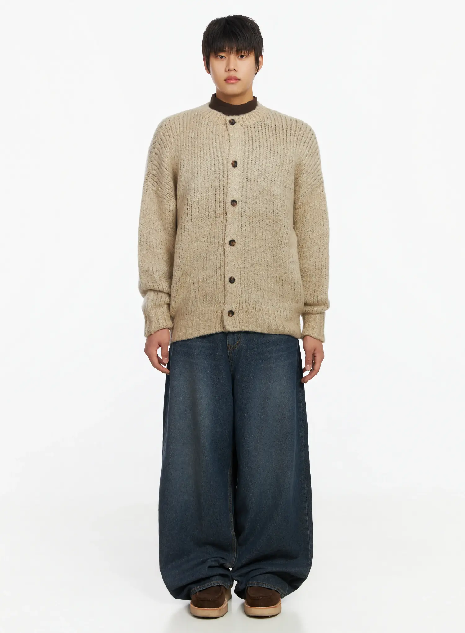 Men's Oversized Knit Cardigan IF503 - Image 3