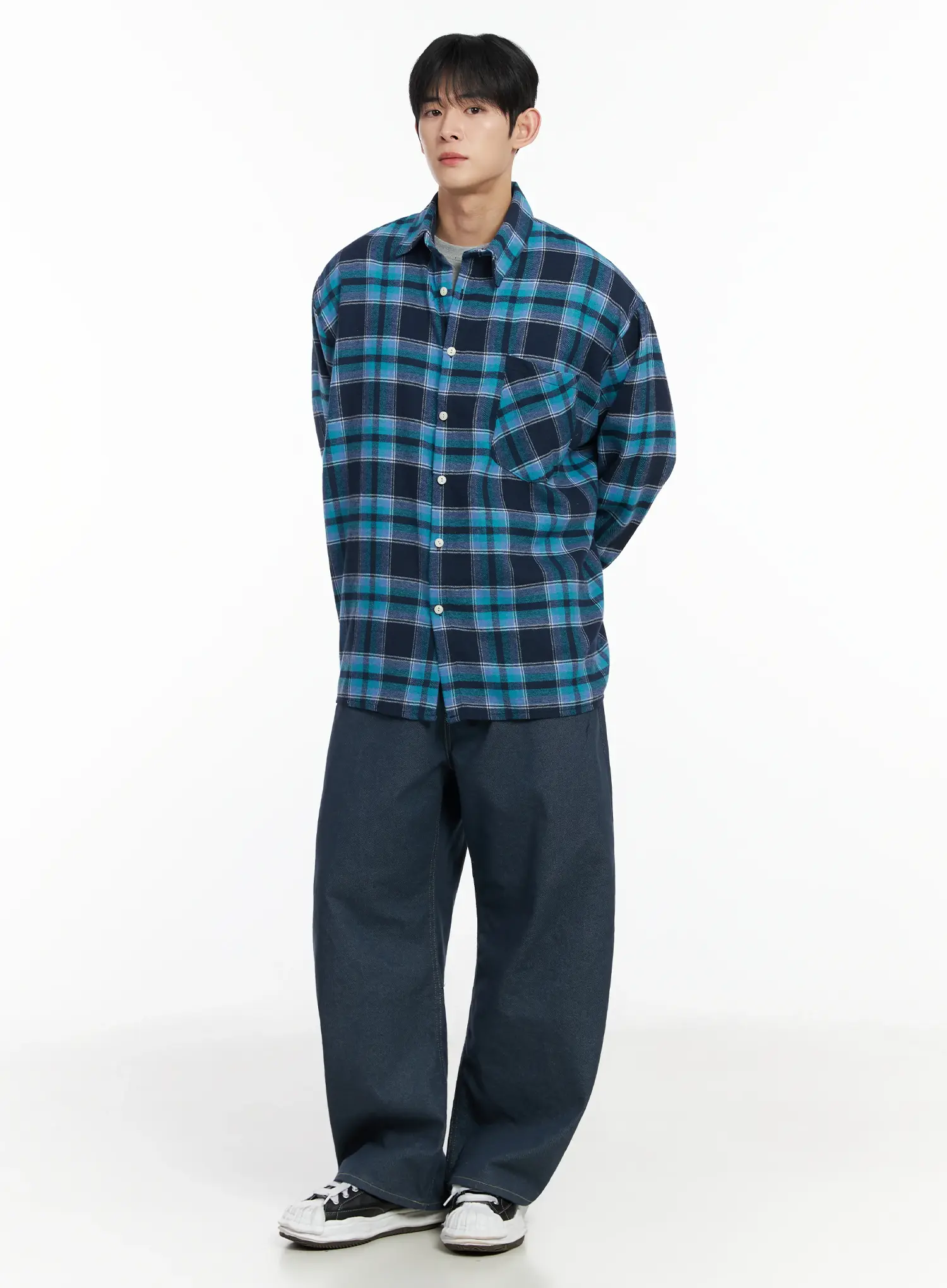 Men's Oversized Plaid Flannel IF516 - Image 2