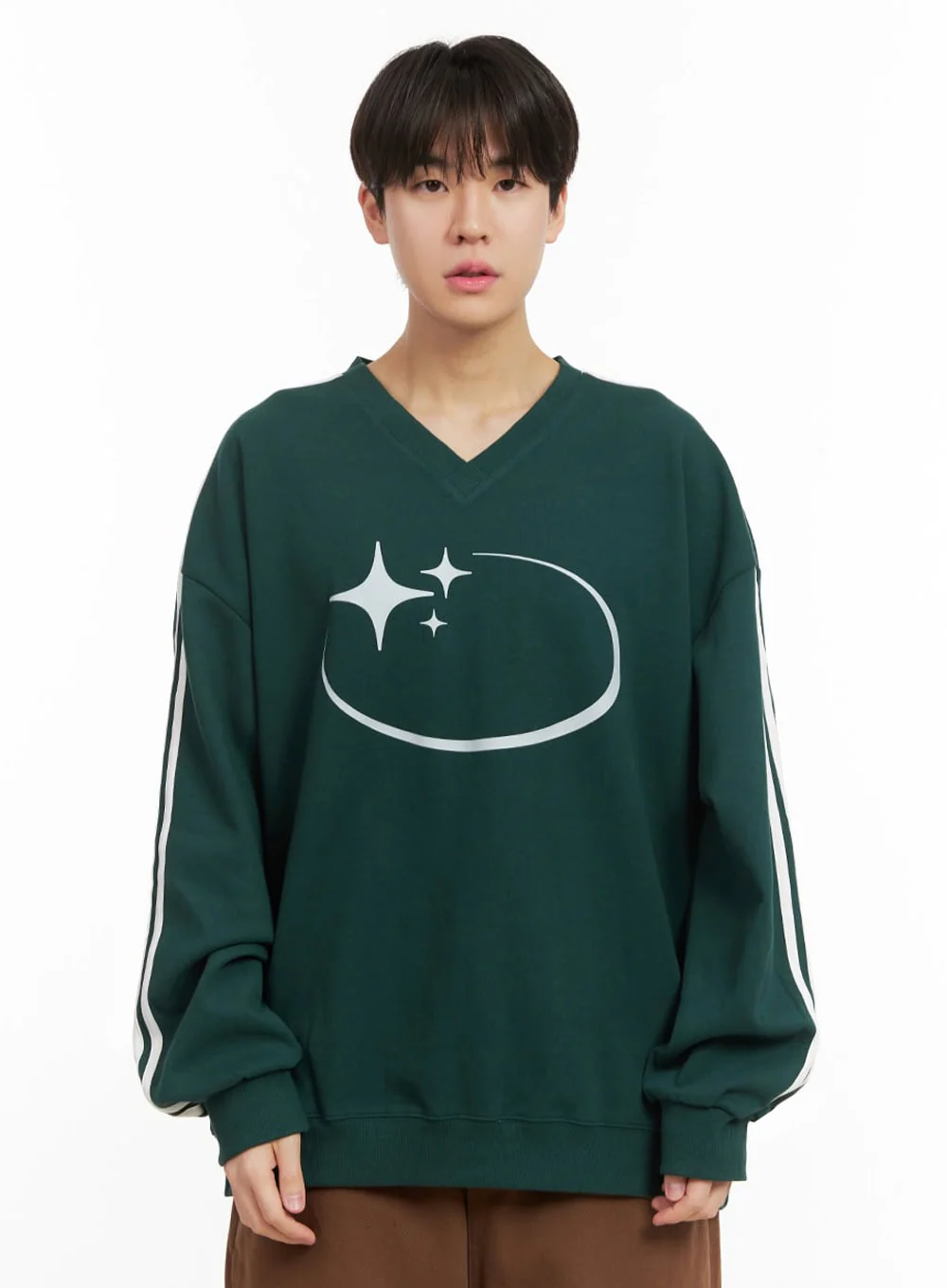 Men's Oversized Star Graphic Sweatshirt IJ517 - Image 11