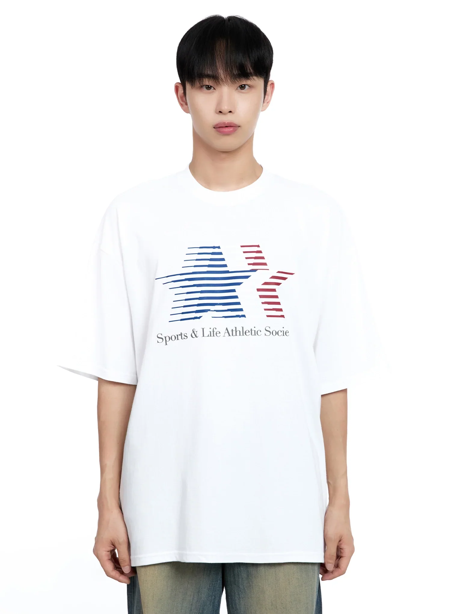 Men's Oversized Star Graphic T-Shirt IG520 - Image 15