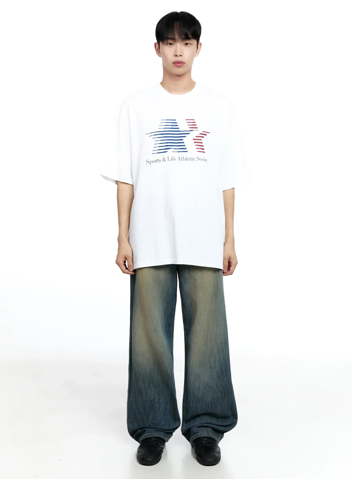 Men's Oversized Star Graphic T-Shirt IG520 - Image 4