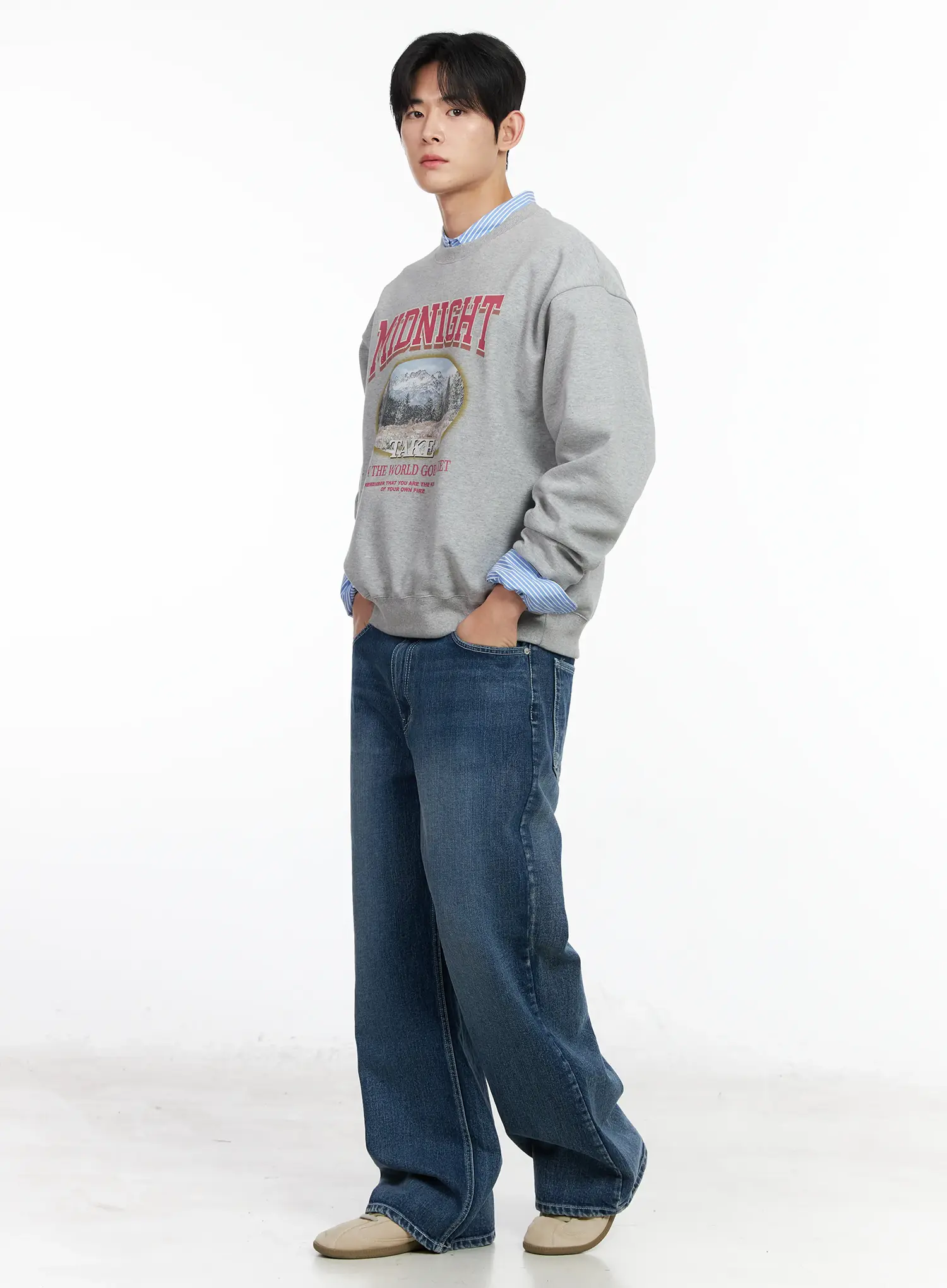 Men's Oversized Stripe Shirt IM523 - Image 9