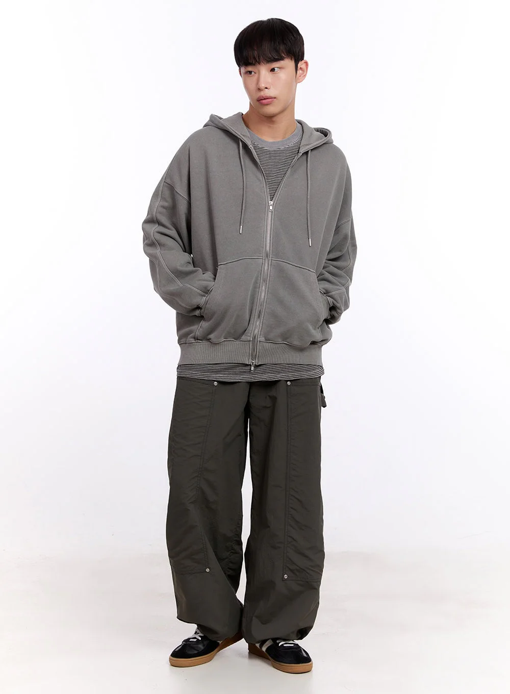 Men's Oversized Striped Long Sleeve Tee IM512 - Image 14