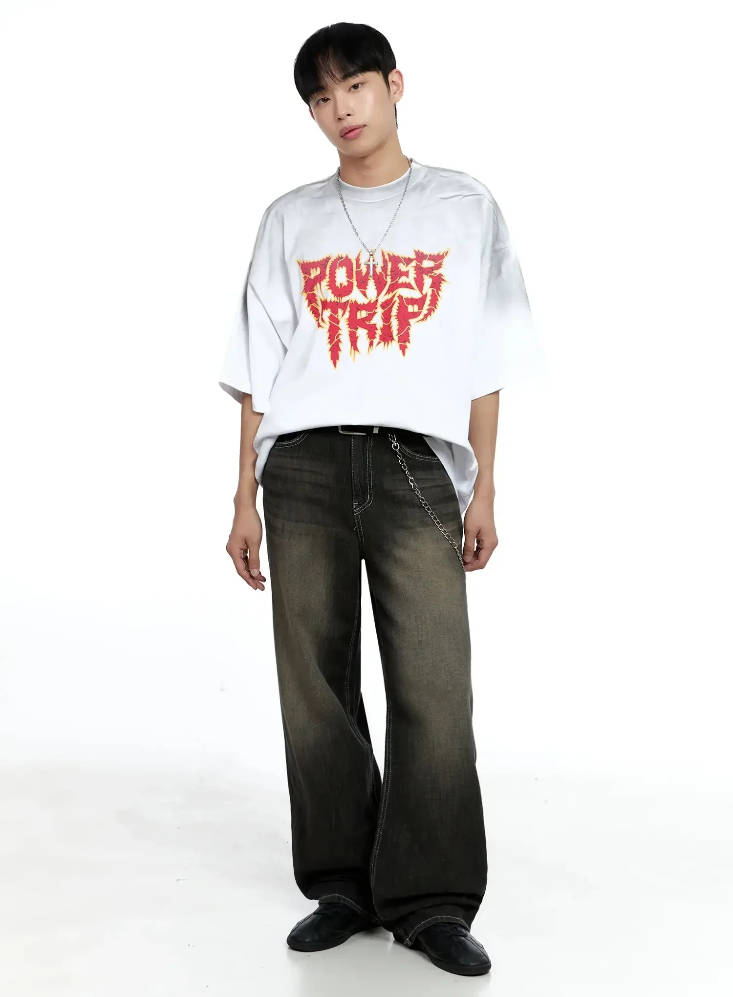 Men's Oversized Text Graphic T-shirt IG520 - Image 15
