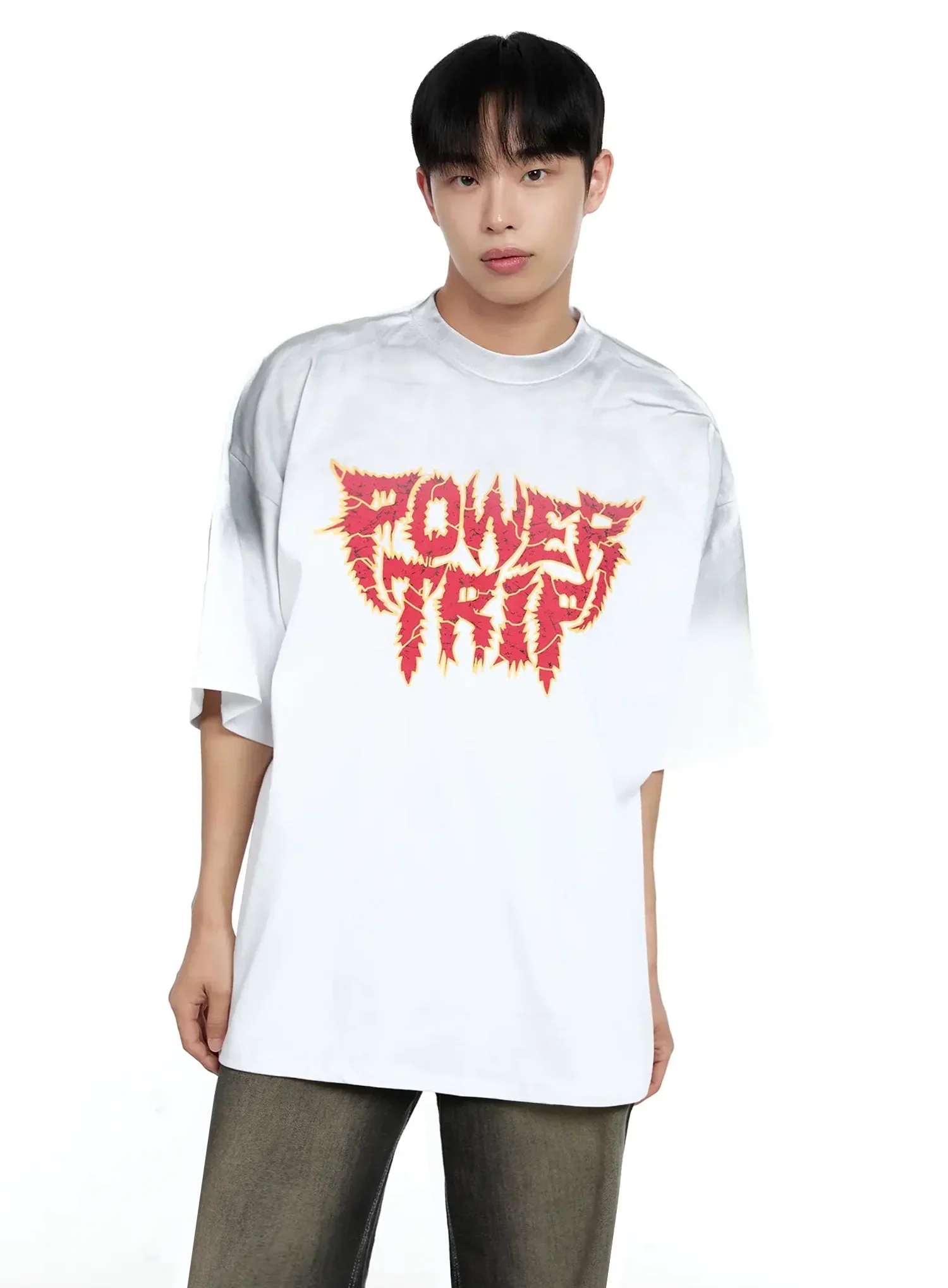 Men's Oversized Text Graphic T-shirt IG520 - Image 8