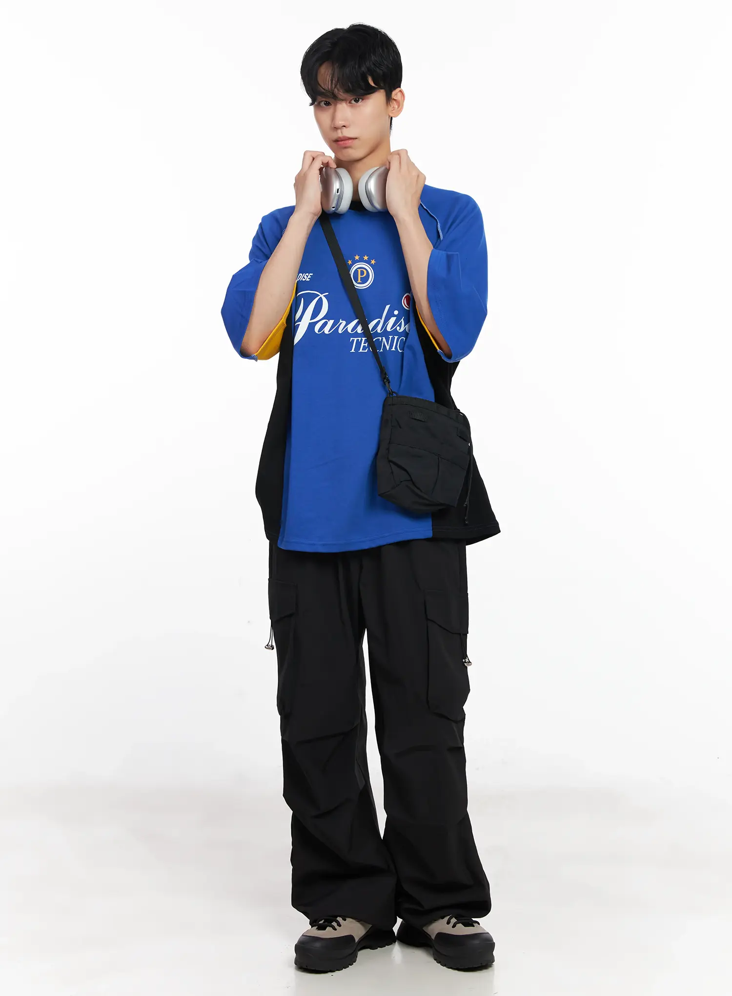 Men's Parachute Wide-Leg Cargo Pants IL504 - Image 12