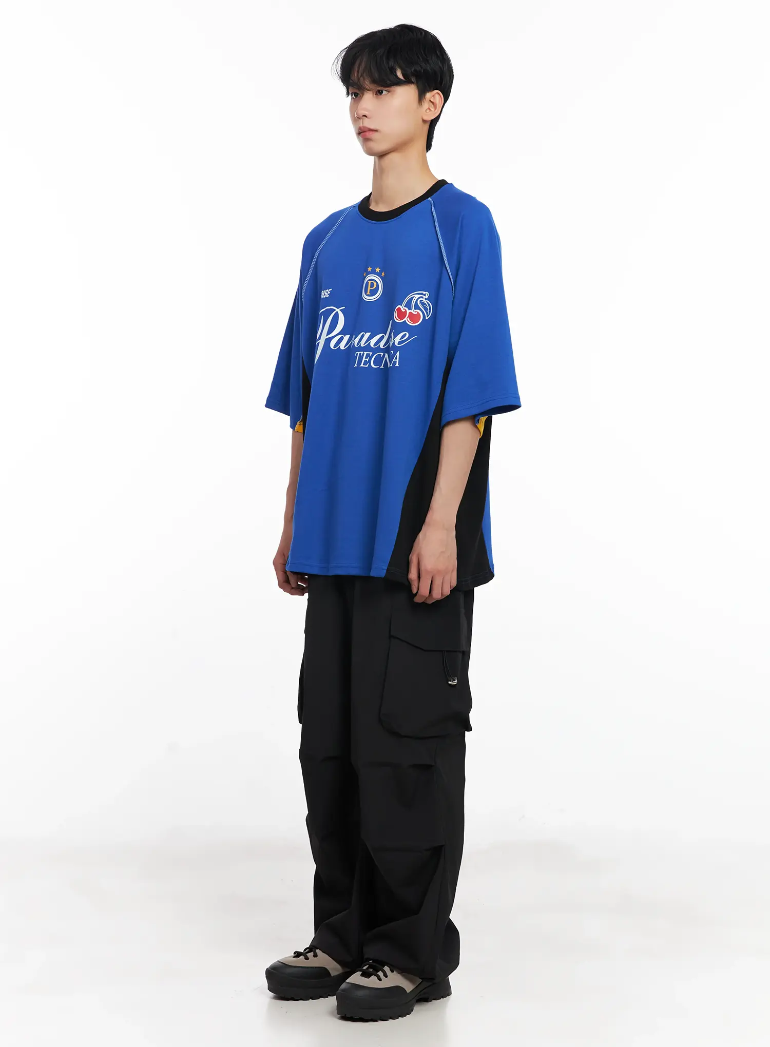 Men's Parachute Wide-Leg Cargo Pants IL504 - Image 5