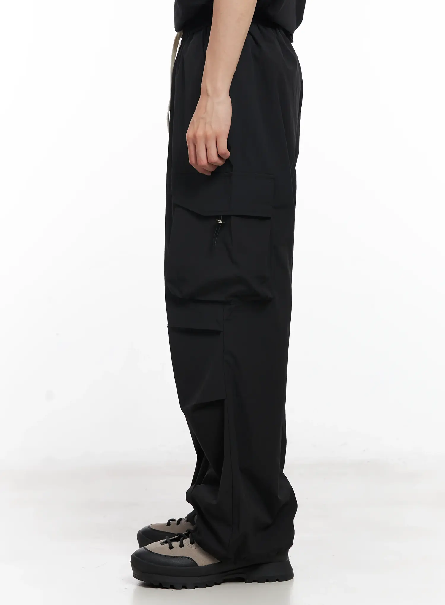 Men's Parachute Wide-Leg Cargo Pants IL504 - Image 7