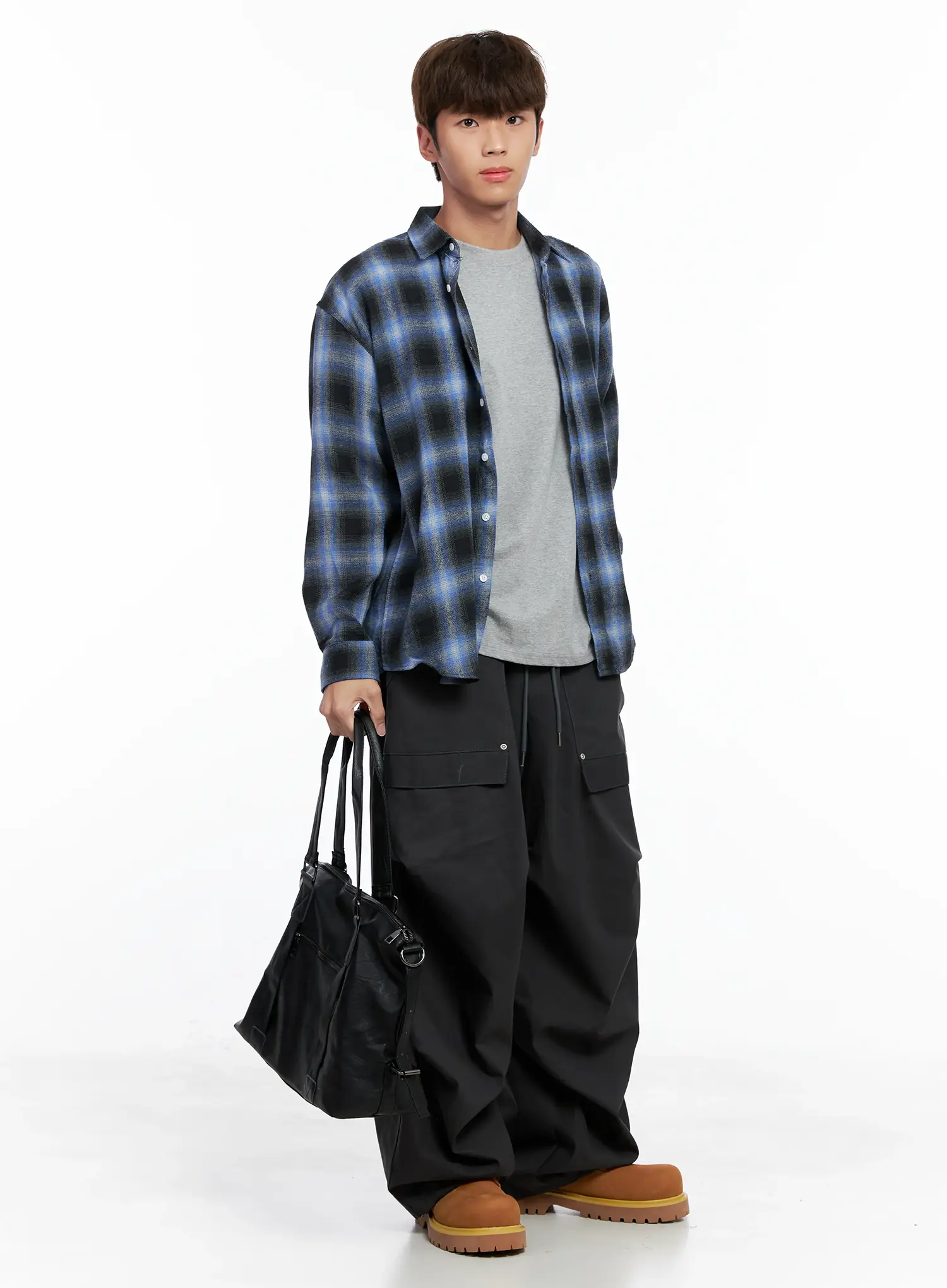 Men's Parachute Wide Pants IO506 - Image 11