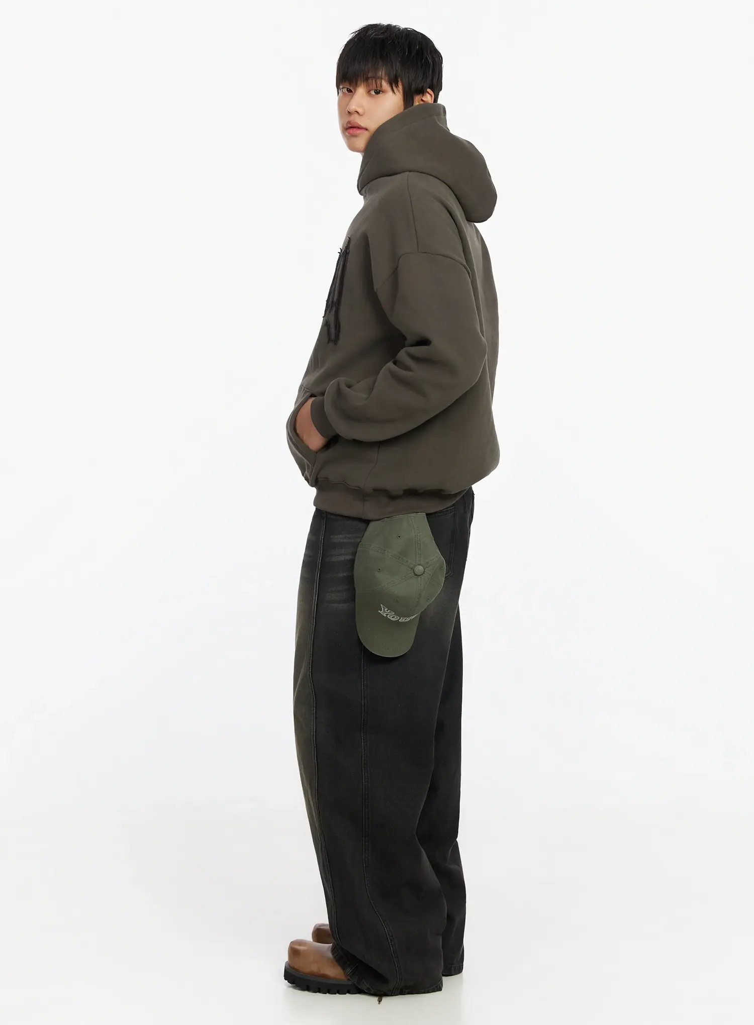 Men's Patch Stitch Fleece Hoodie IF503 - Image 2