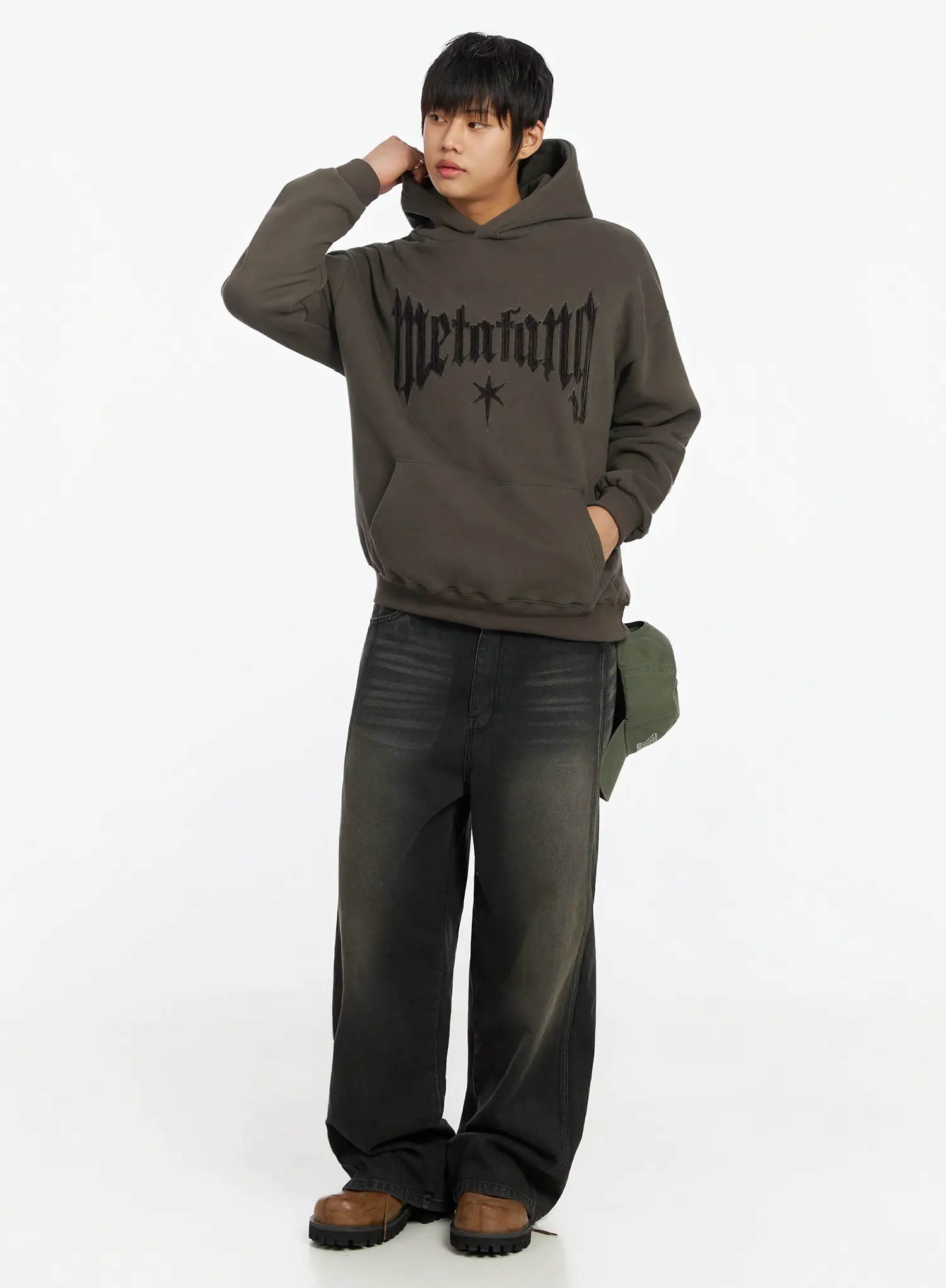Men's Patch Stitch Fleece Hoodie IF503 - Image 7