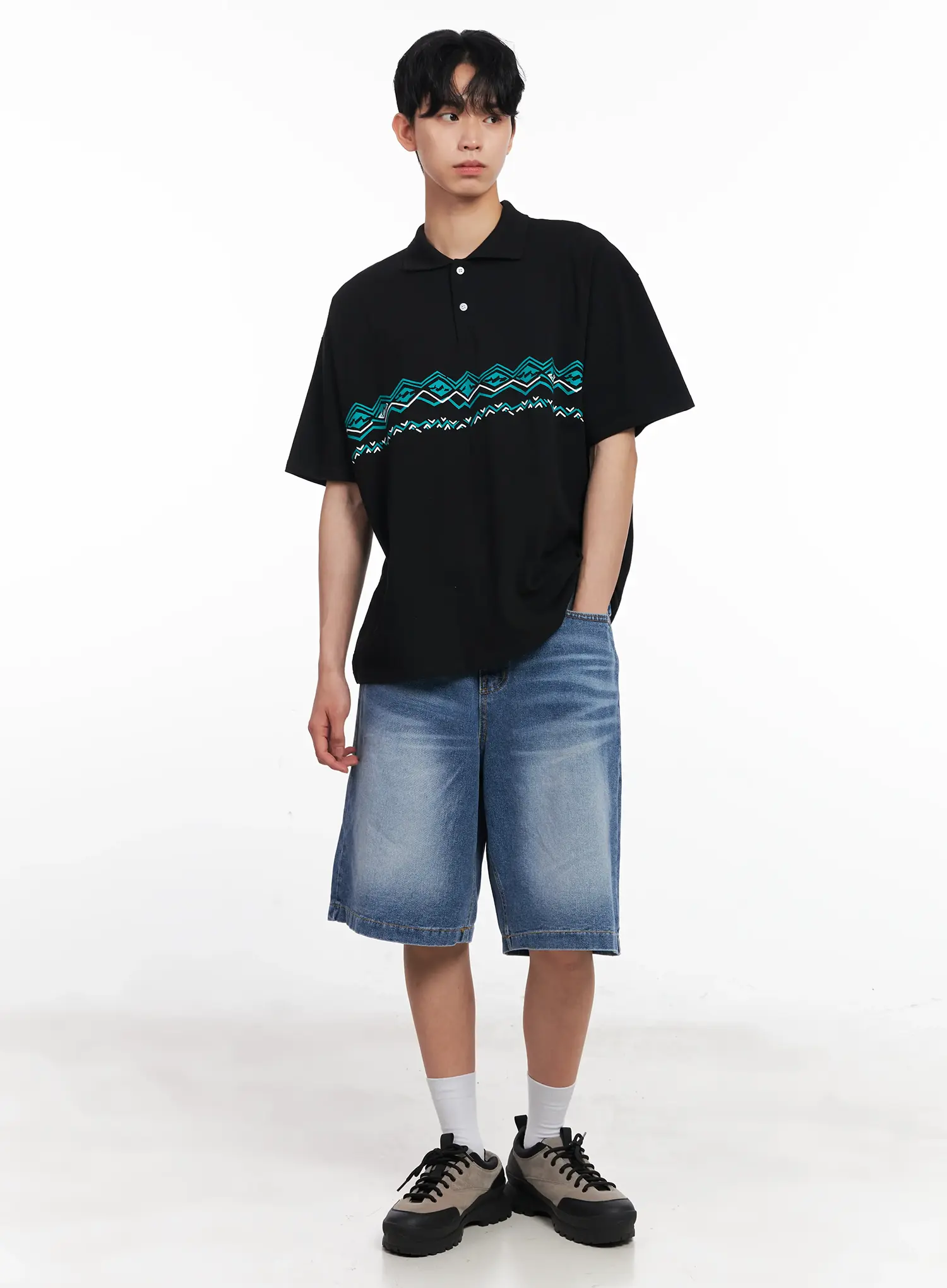 Men's Patterned Polo Shirt IL501 - Image 8