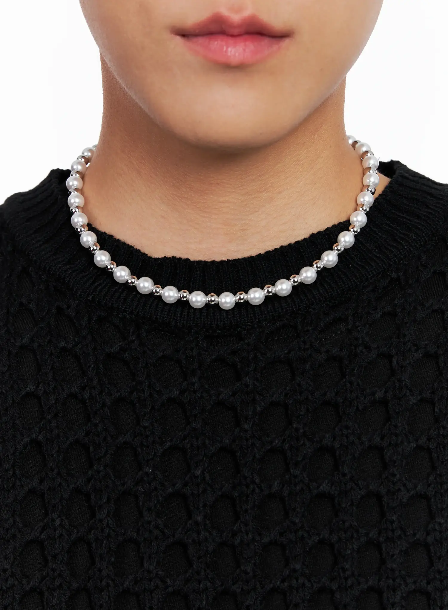 Men's Pearl Beaded Necklace Chain IG515