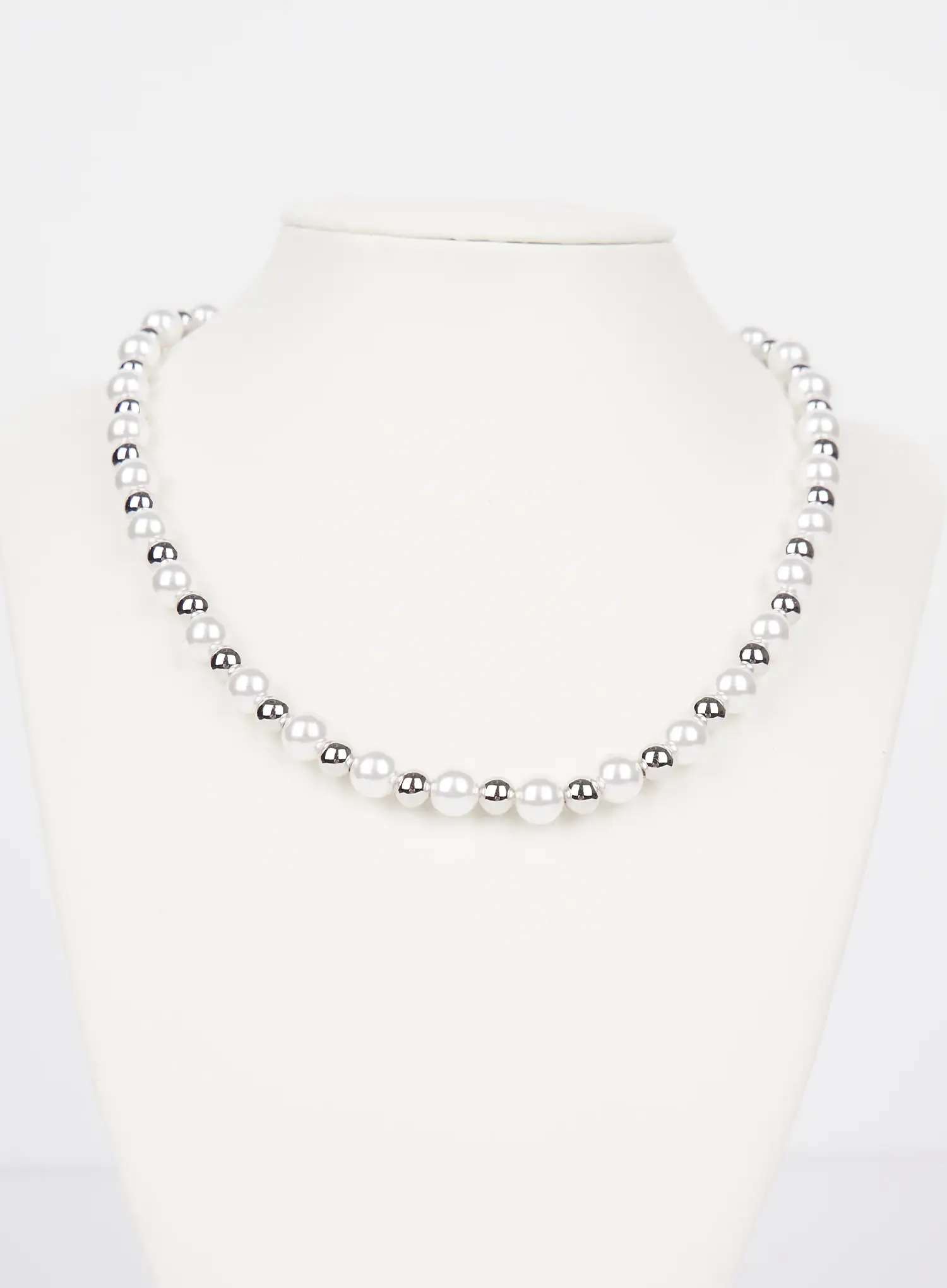 Men's Pearl Beaded Necklace Chain IG515 - Image 8