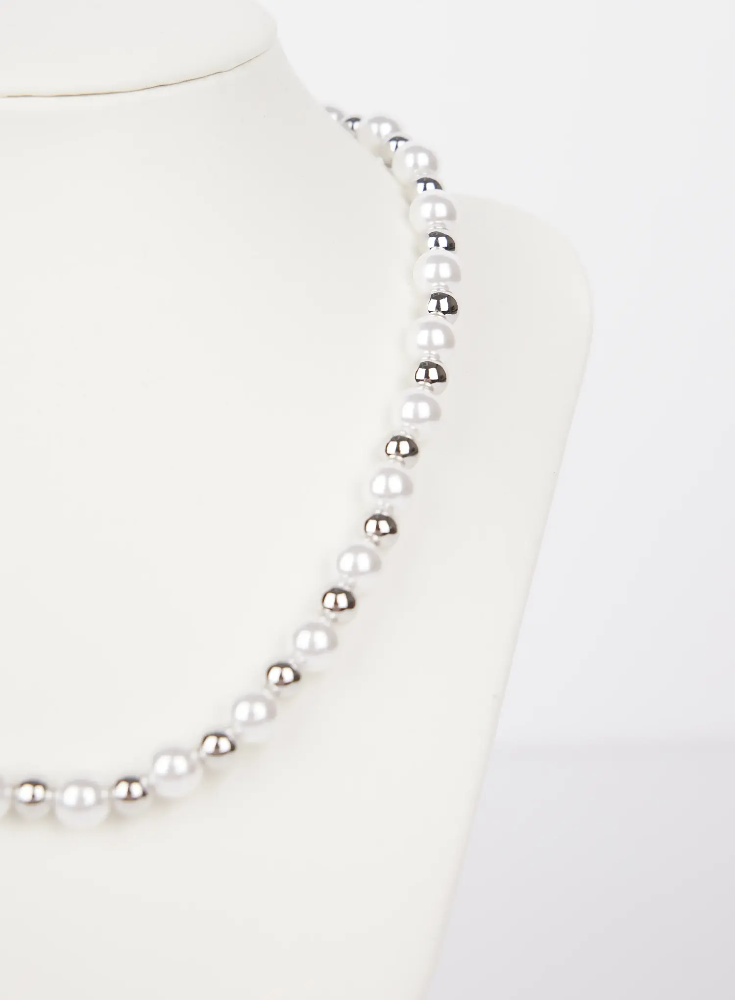 Men's Pearl Beaded Necklace Chain IG515 - Image 9