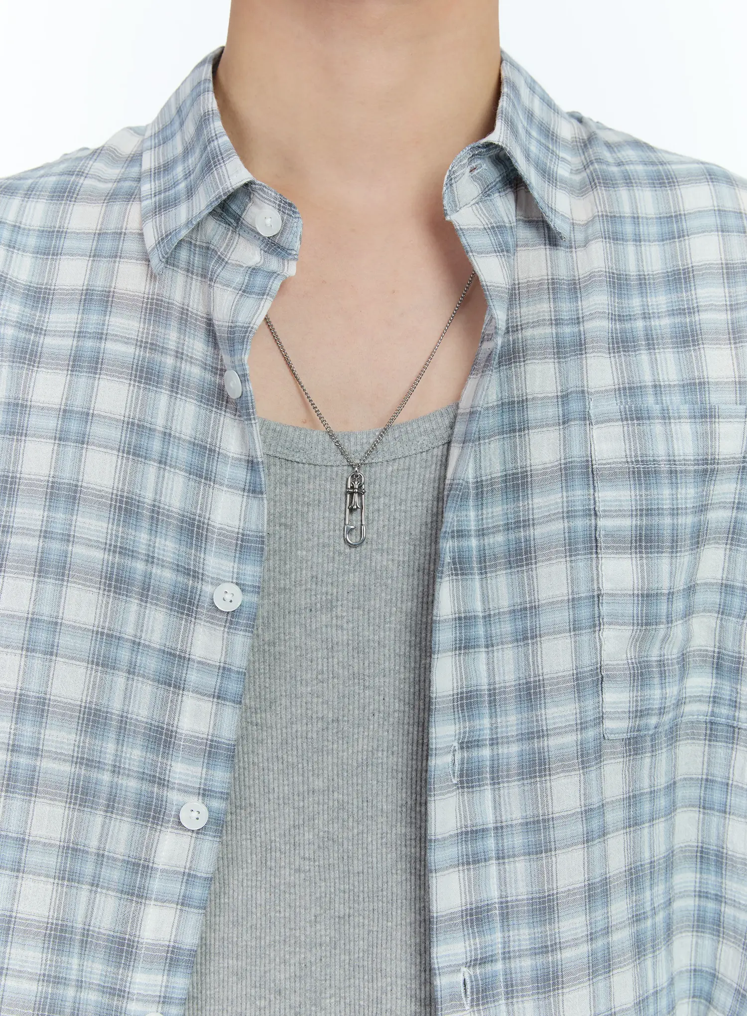 Men's Pin Pendant Necklace IG501 - Image 2