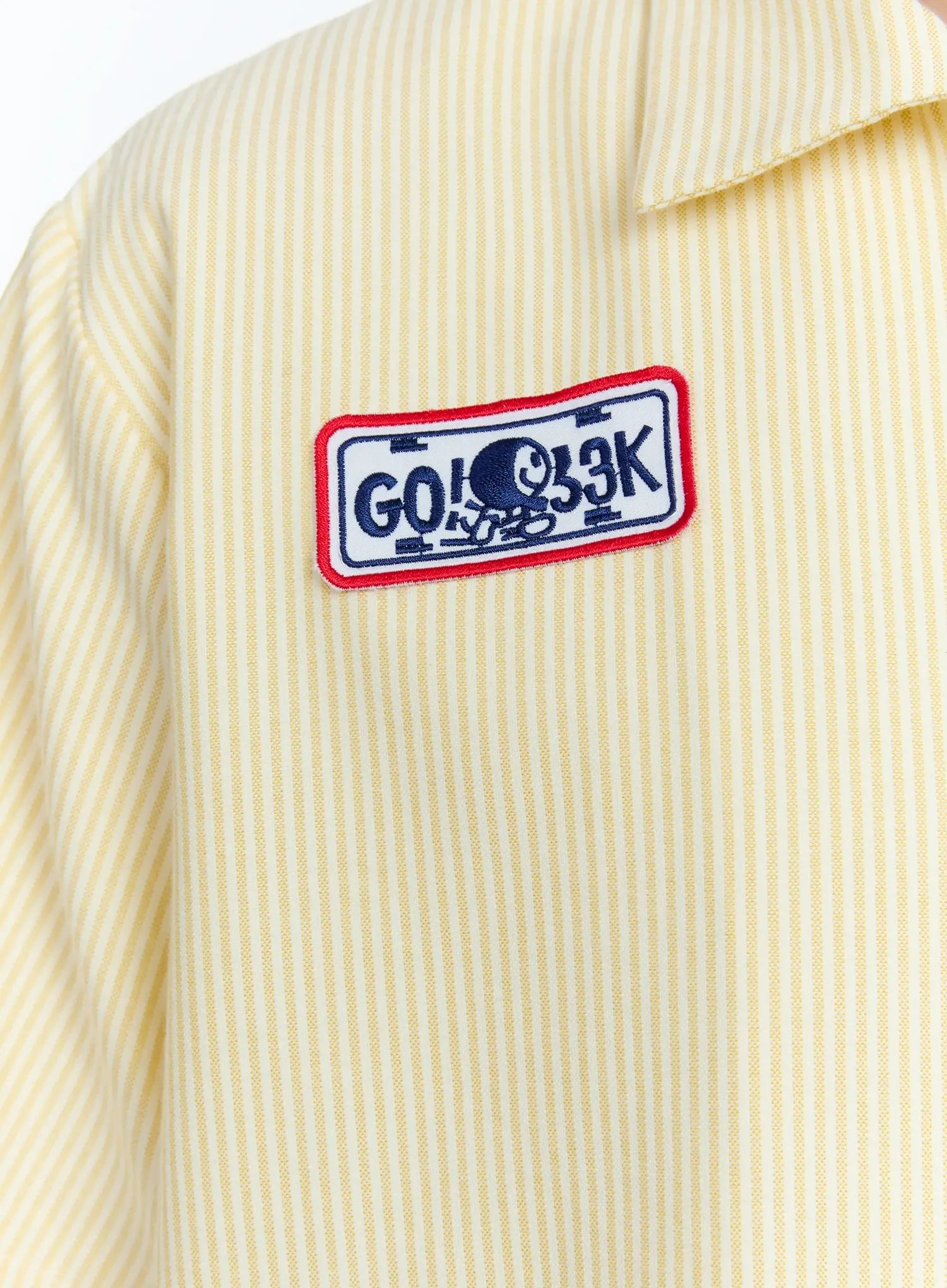 Men's Pinstripe Short Sleeve Zip Shirt IG519 - Image 16