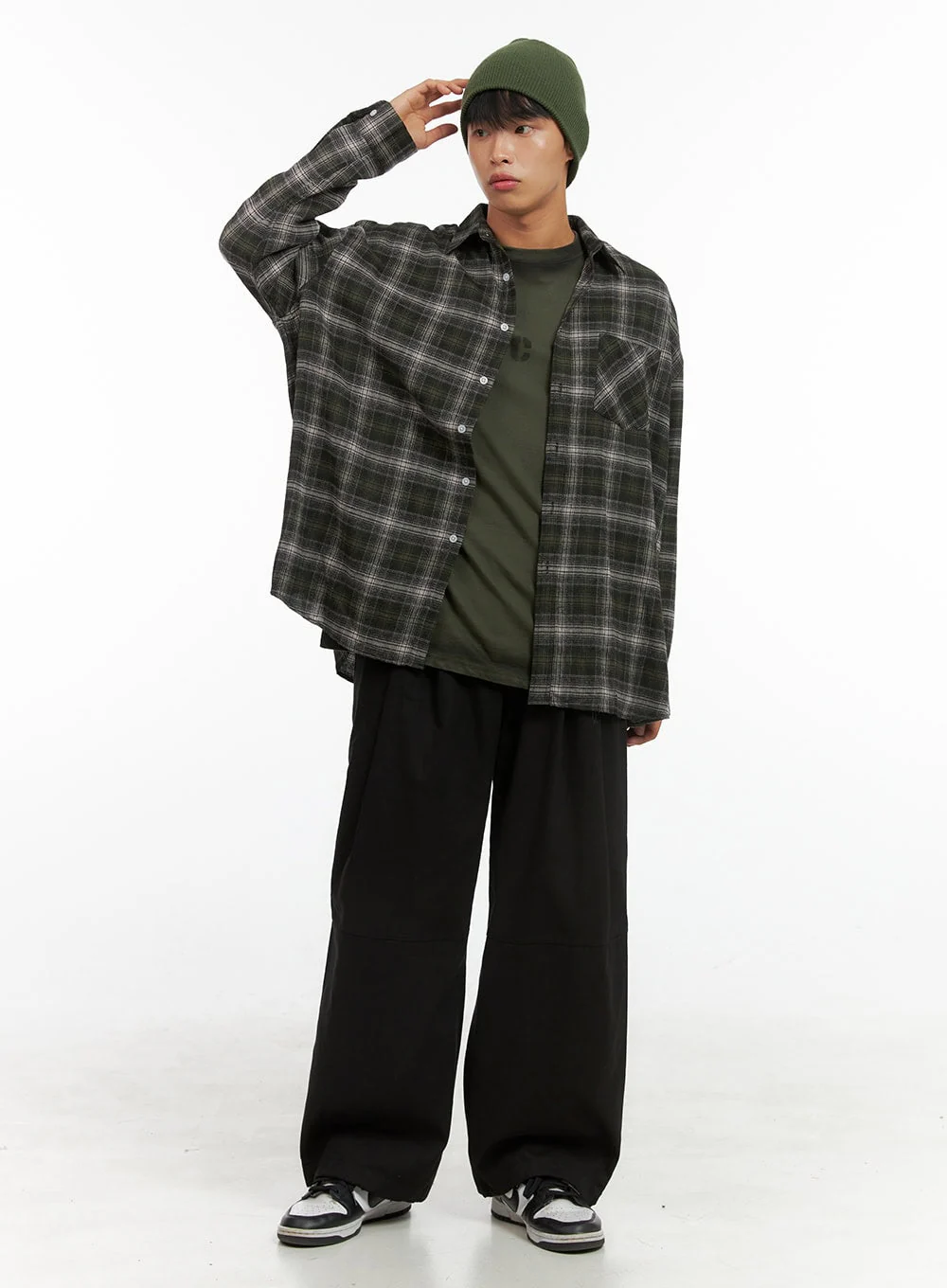 Men's Pintuck Banded Wide Fit Cotton Pants IS420
