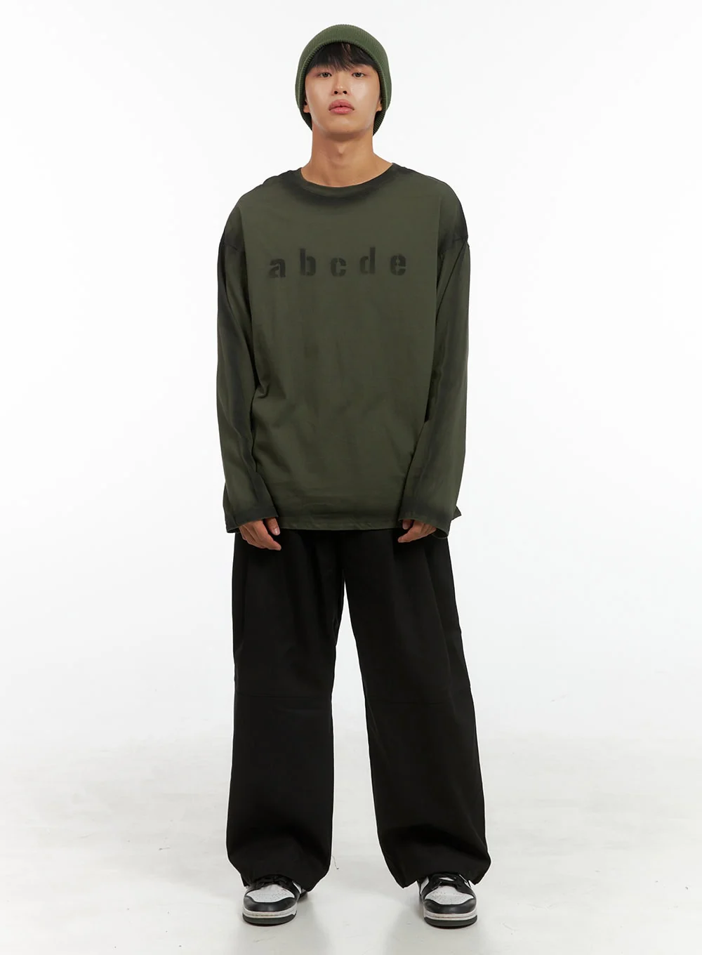 Men's Pintuck Banded Wide Fit Cotton Pants IS420 - Image 3