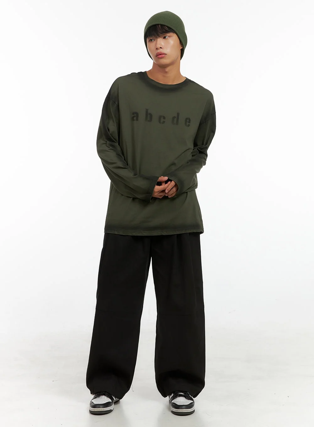 Men's Pintuck Banded Wide Fit Cotton Pants IS420 - Image 7
