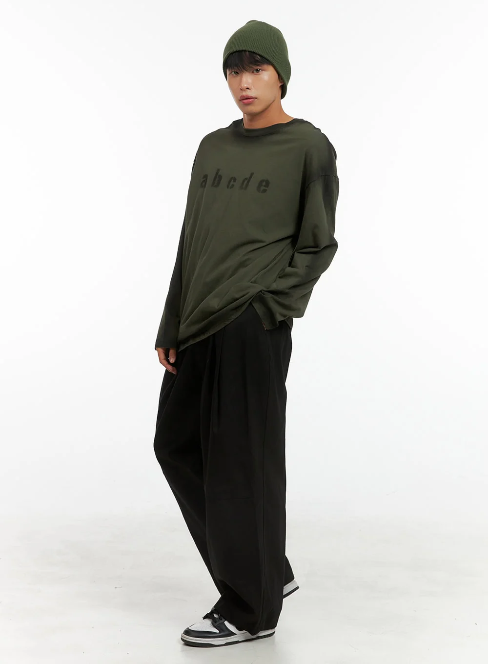 Men's Pintuck Banded Wide Fit Cotton Pants IS420 - Image 8