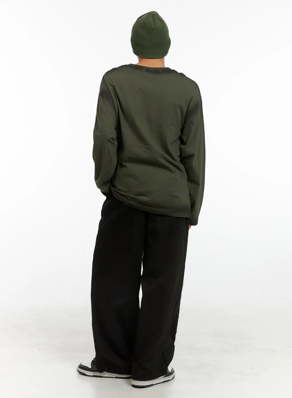 Men's Pintuck Banded Wide Fit Cotton Pants IS420 - Image 9
