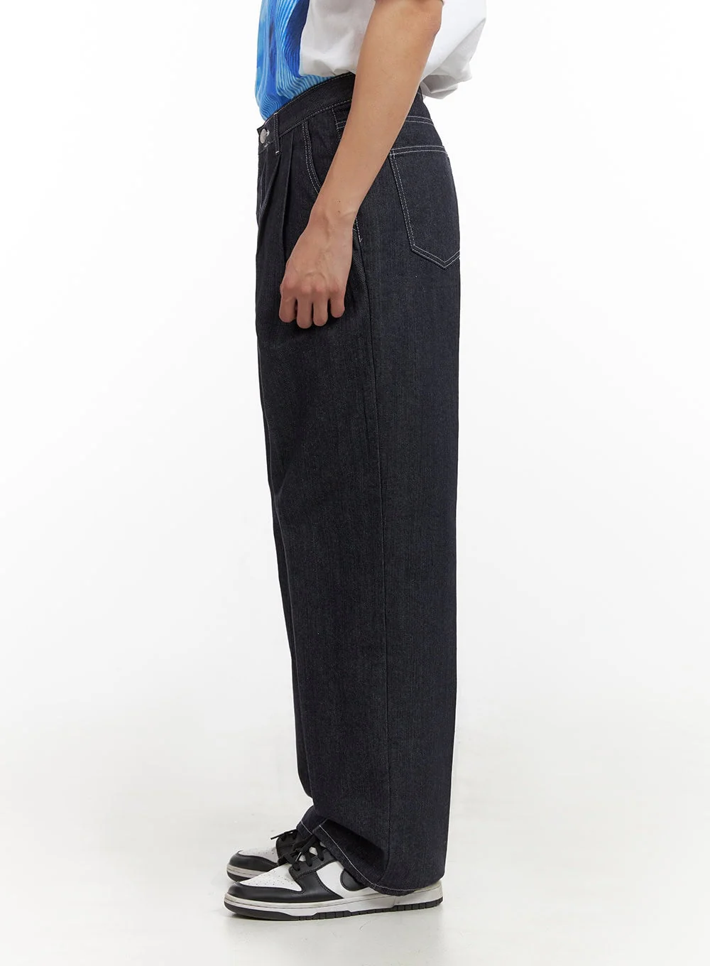 Men's Pintuck Straight Leg Jeans IL404 - Image 4