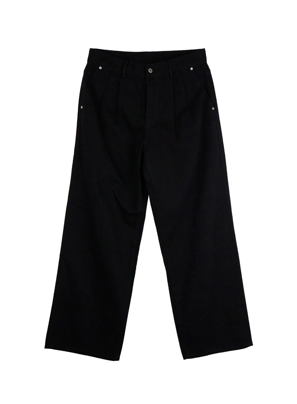 Men's Pintuck Wide Leg Cotton Pants (Black) ID413 - Image 9