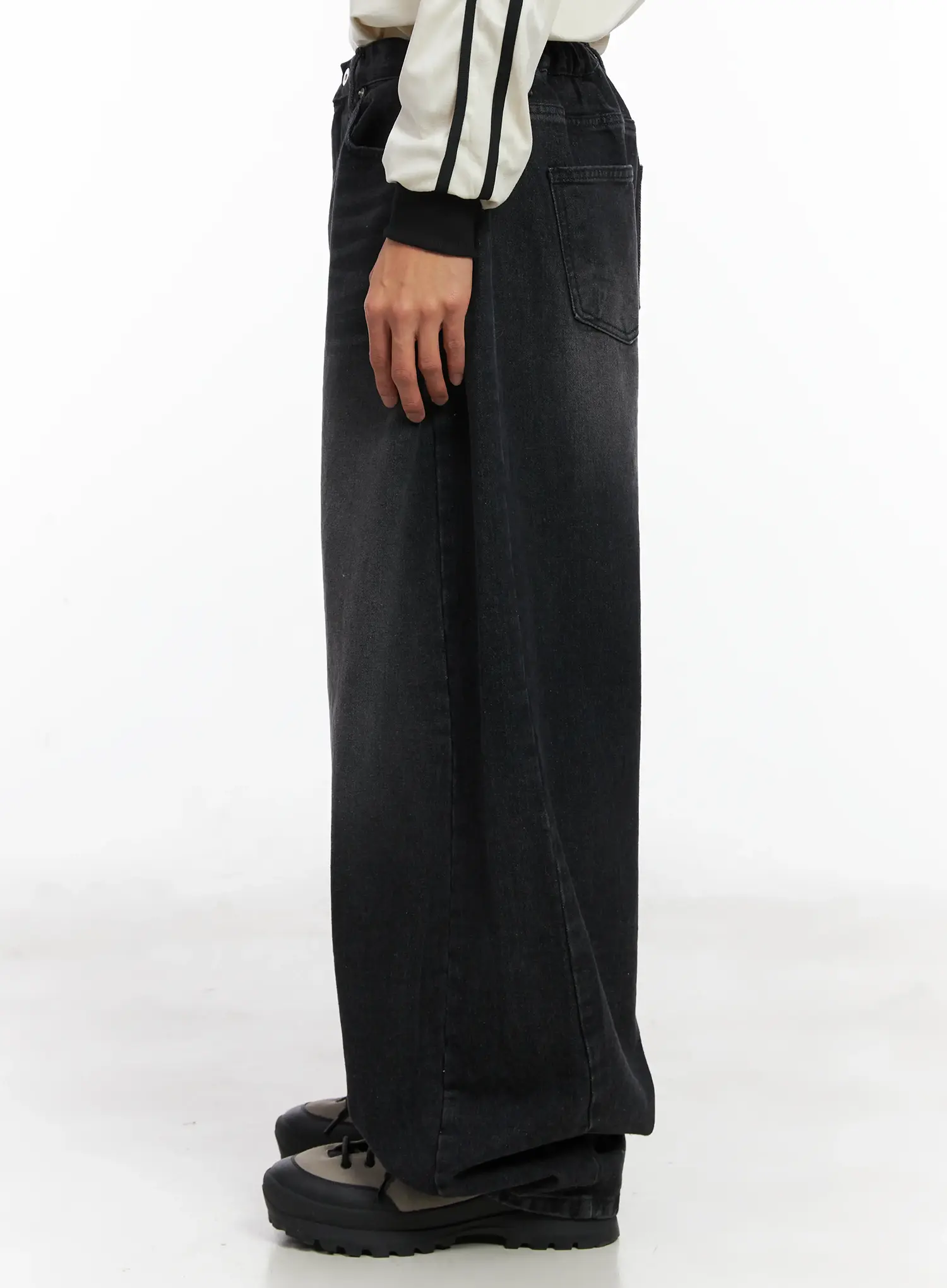 Men's Pintuck Wide Leg Jeans ID511 - Image 5