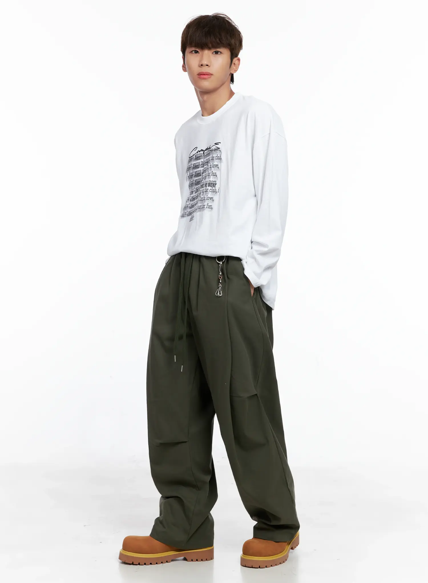 Men's Pintuck Wide-Leg Pants IO506 - Image 11