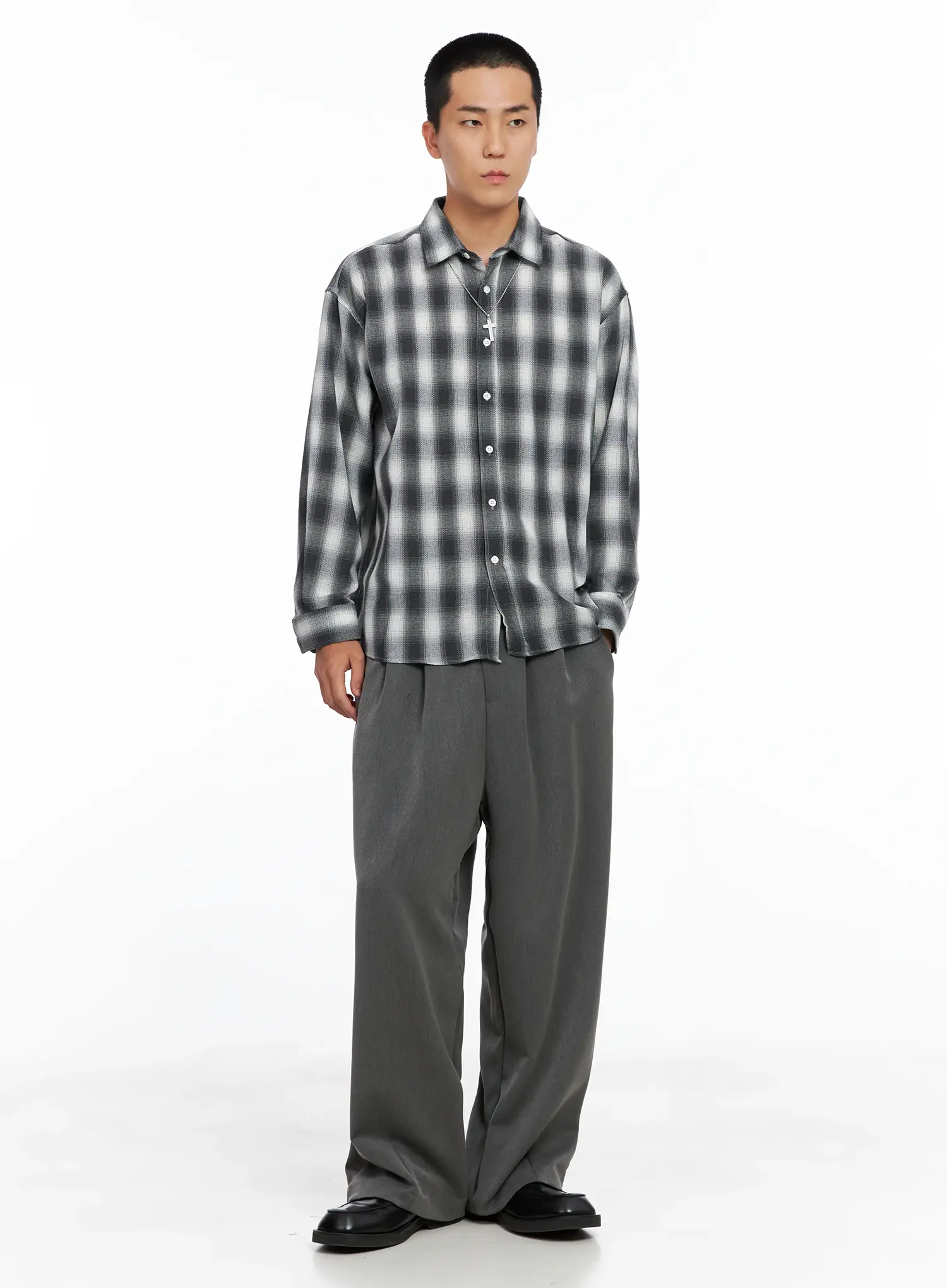 Men's Pintuck Wide-Leg Trousers IS502 - Image 12