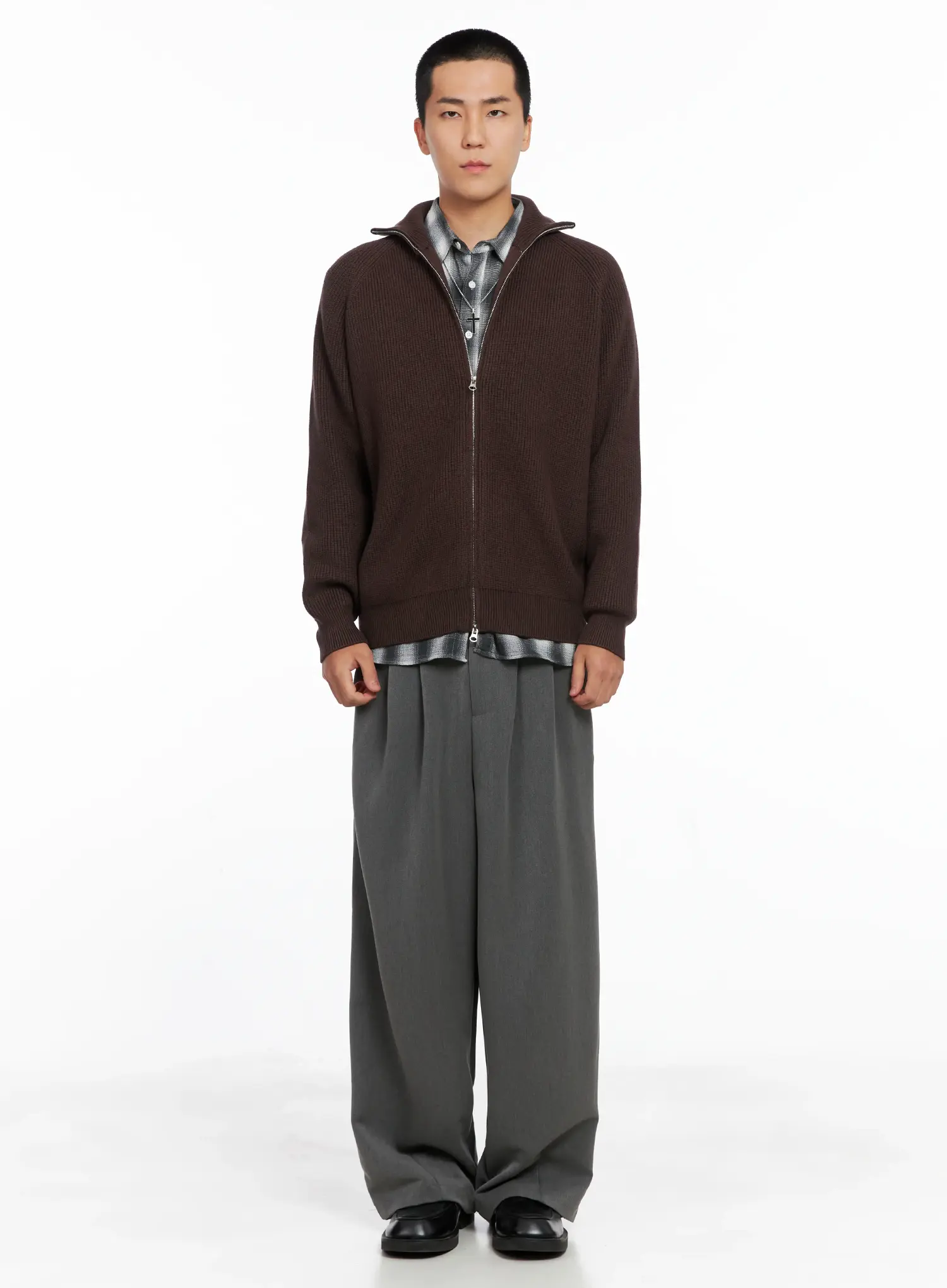 Men's Pintuck Wide-Leg Trousers IS502 - Image 3
