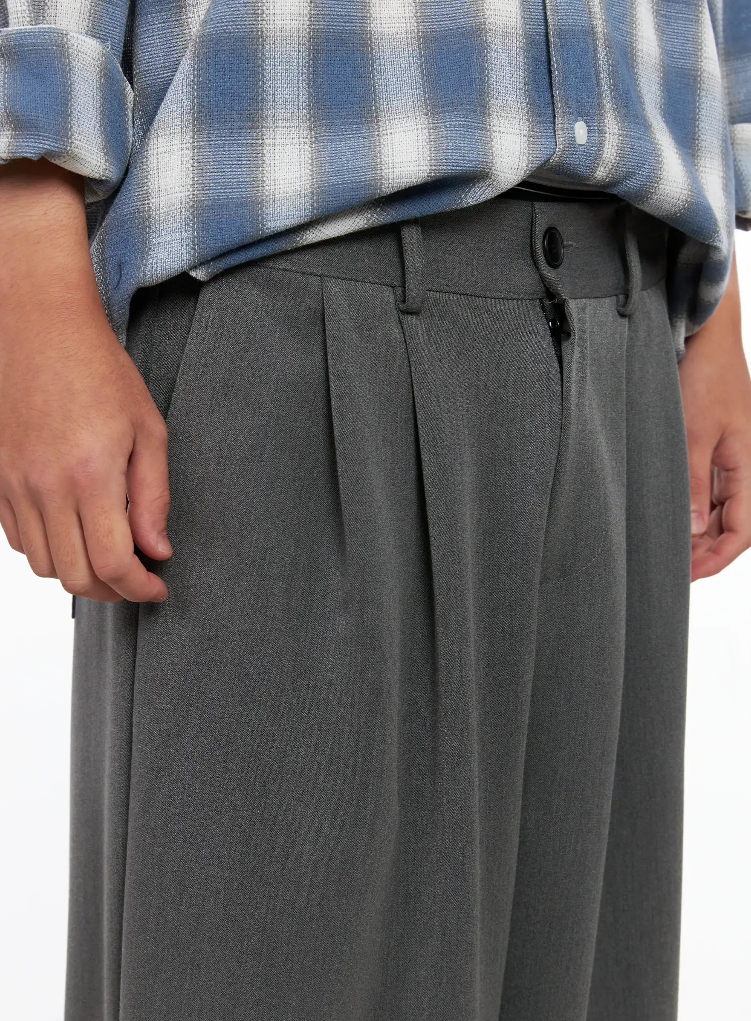 Men's Pintuck Wide-Leg Trousers IS502 - Image 6