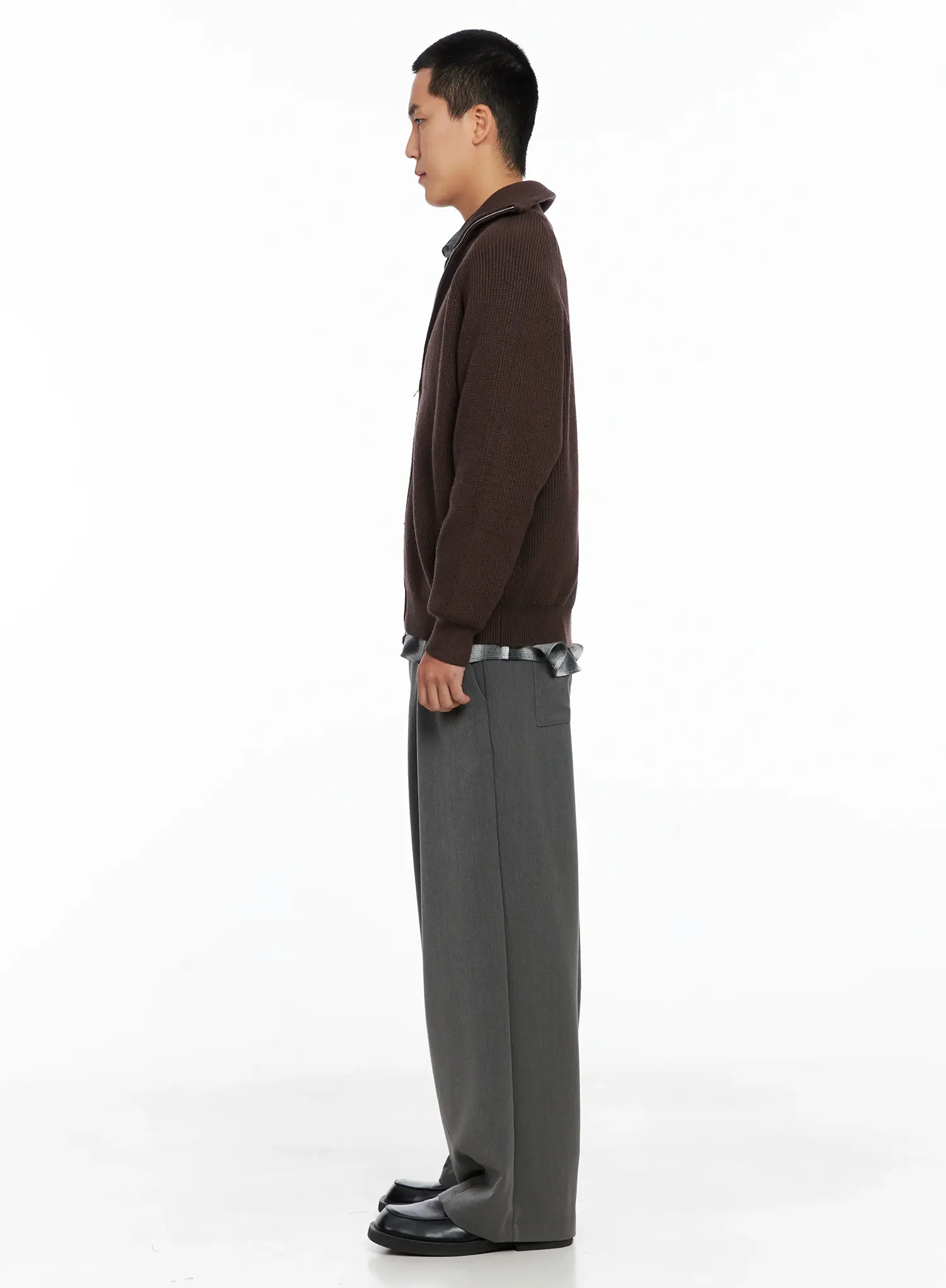 Men's Pintuck Wide-Leg Trousers IS502 - Image 9