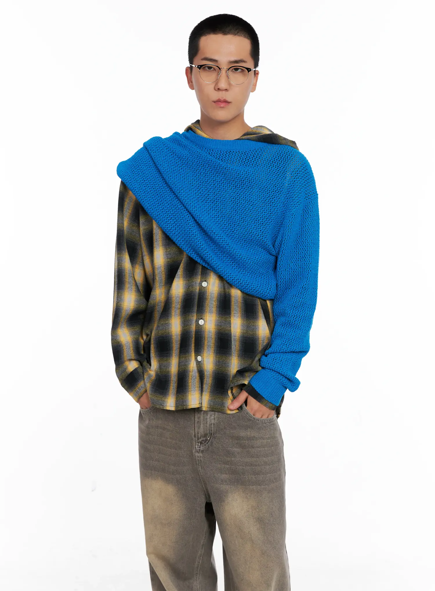 Men's Plaid Flannel Hooded Shirt IG529 - Image 10
