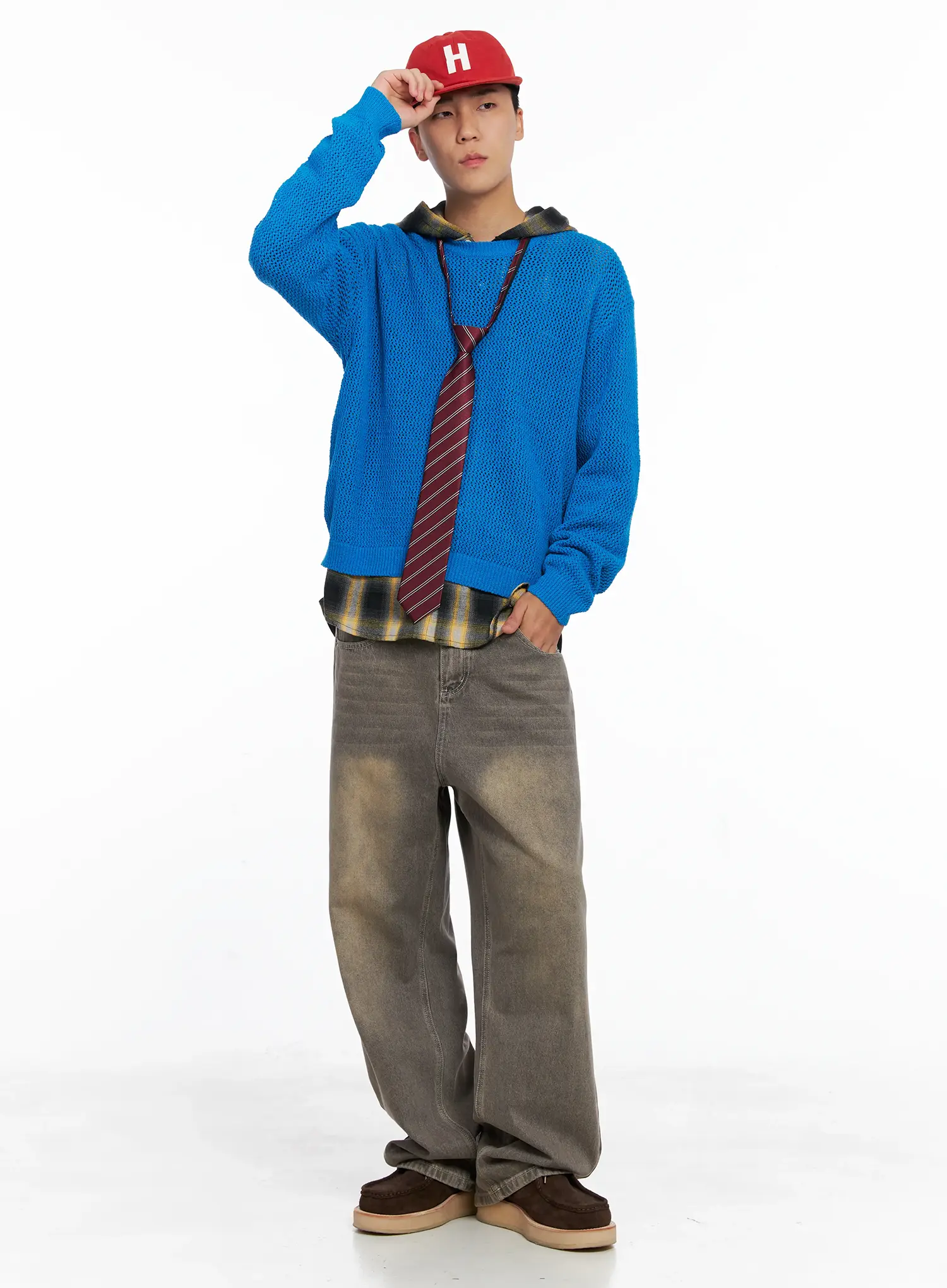Men's Plaid Flannel Hooded Shirt IG529 - Image 12