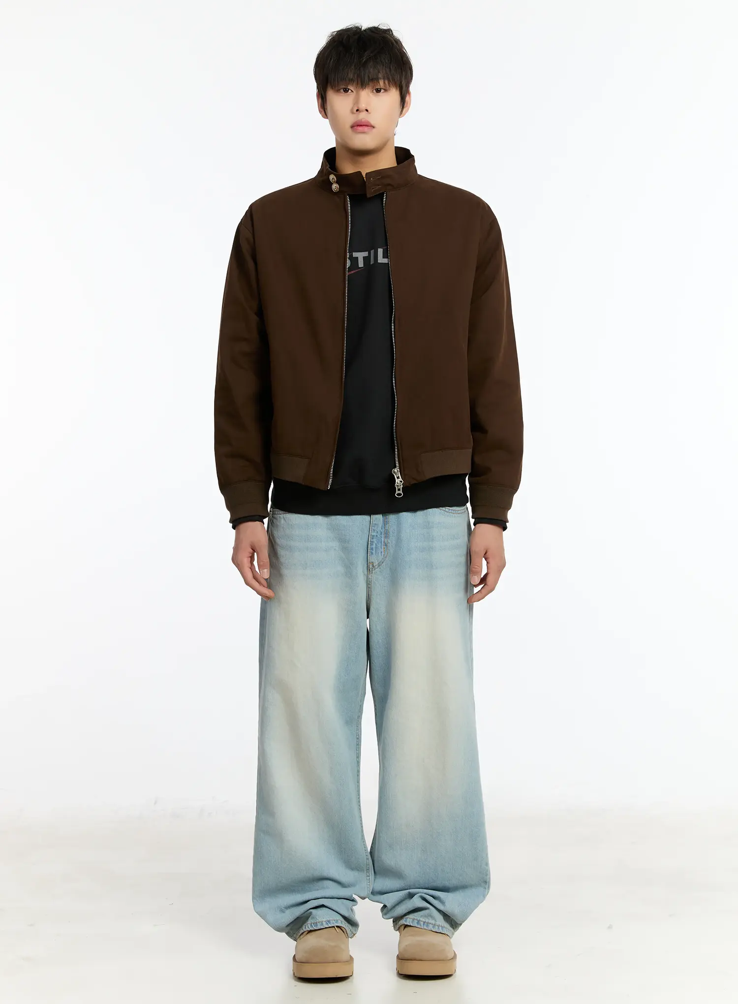 Men's Plaid Harrington Jacket IM502 - Image 3