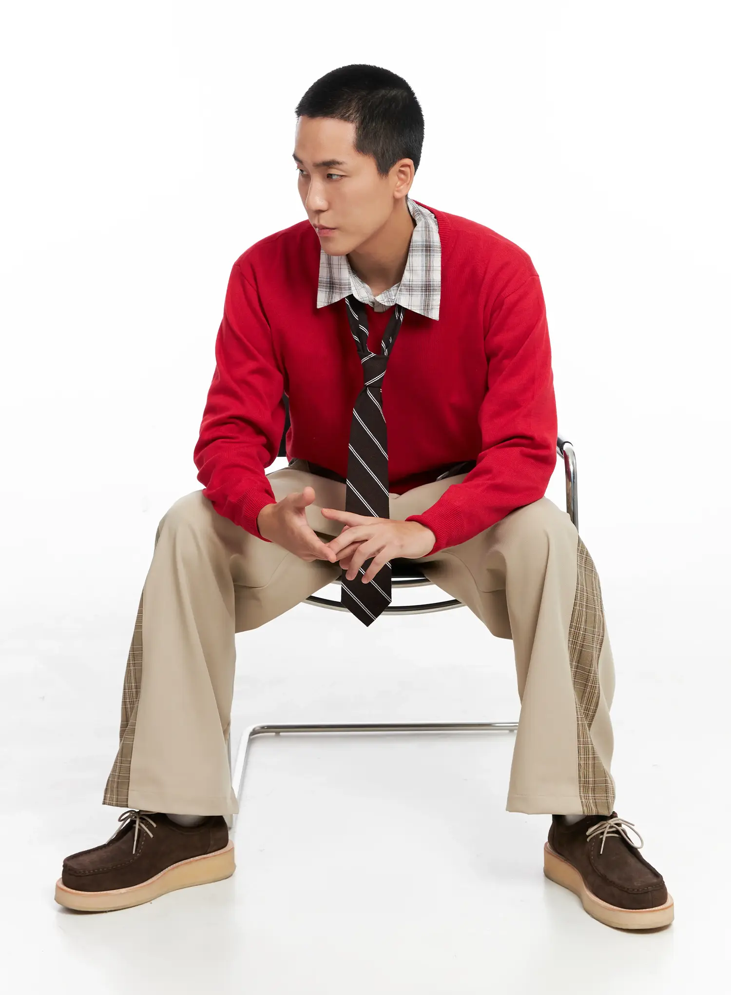 Men's Plaid Shirt IG529 - Image 13