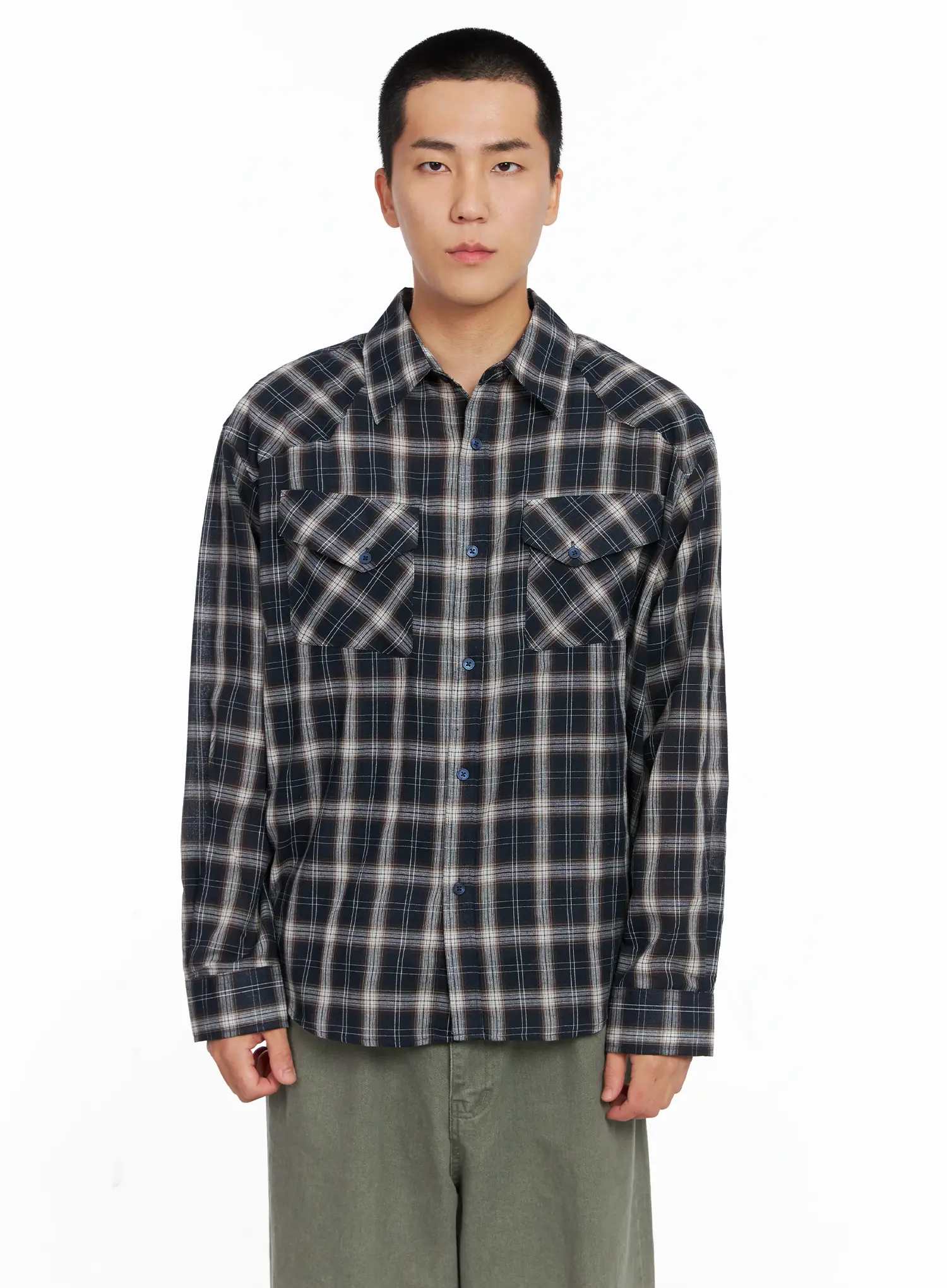 Men's Plaid Shirt IG529 - Image 16