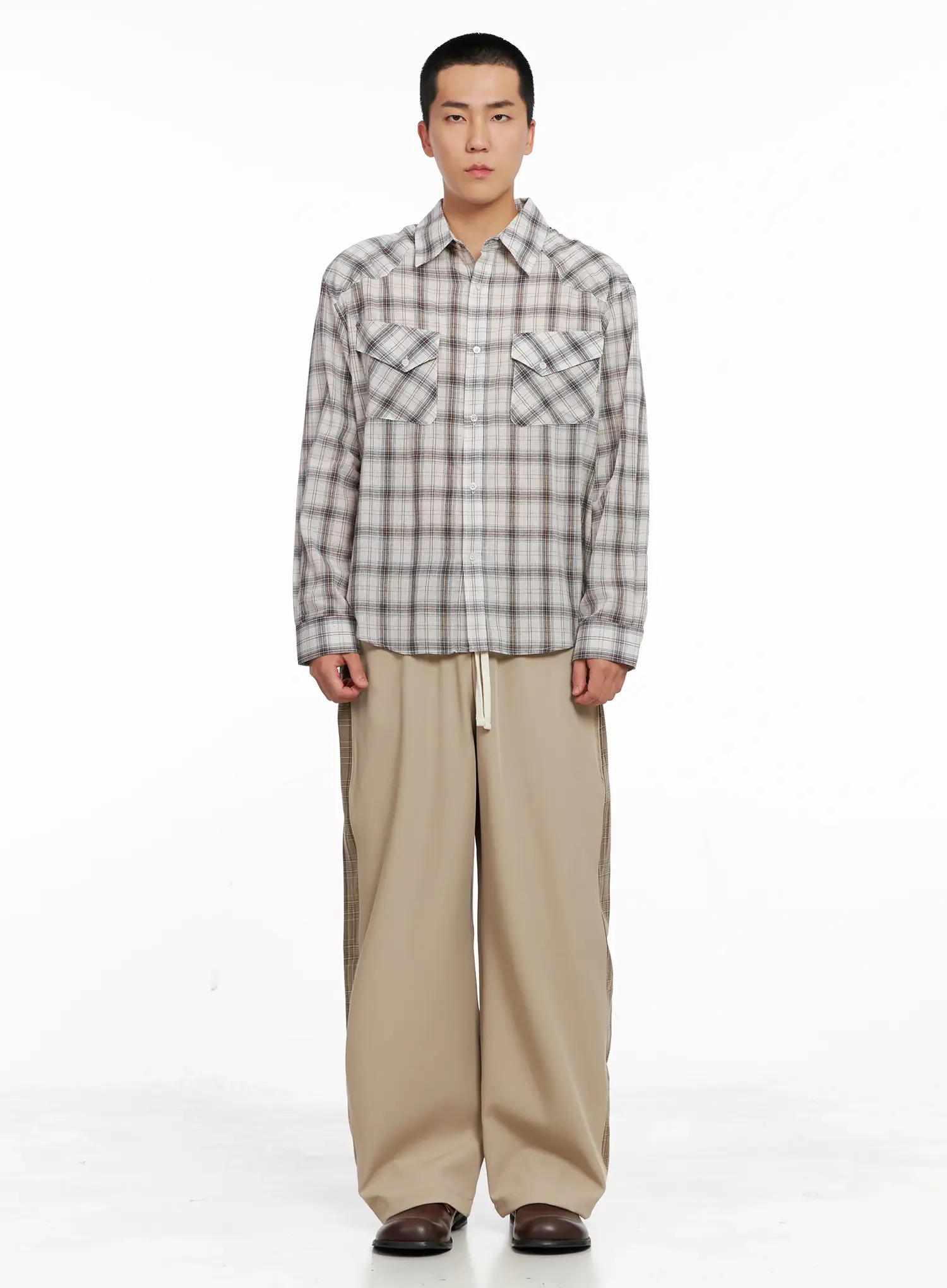 Men's Plaid Shirt IG529 - Image 3