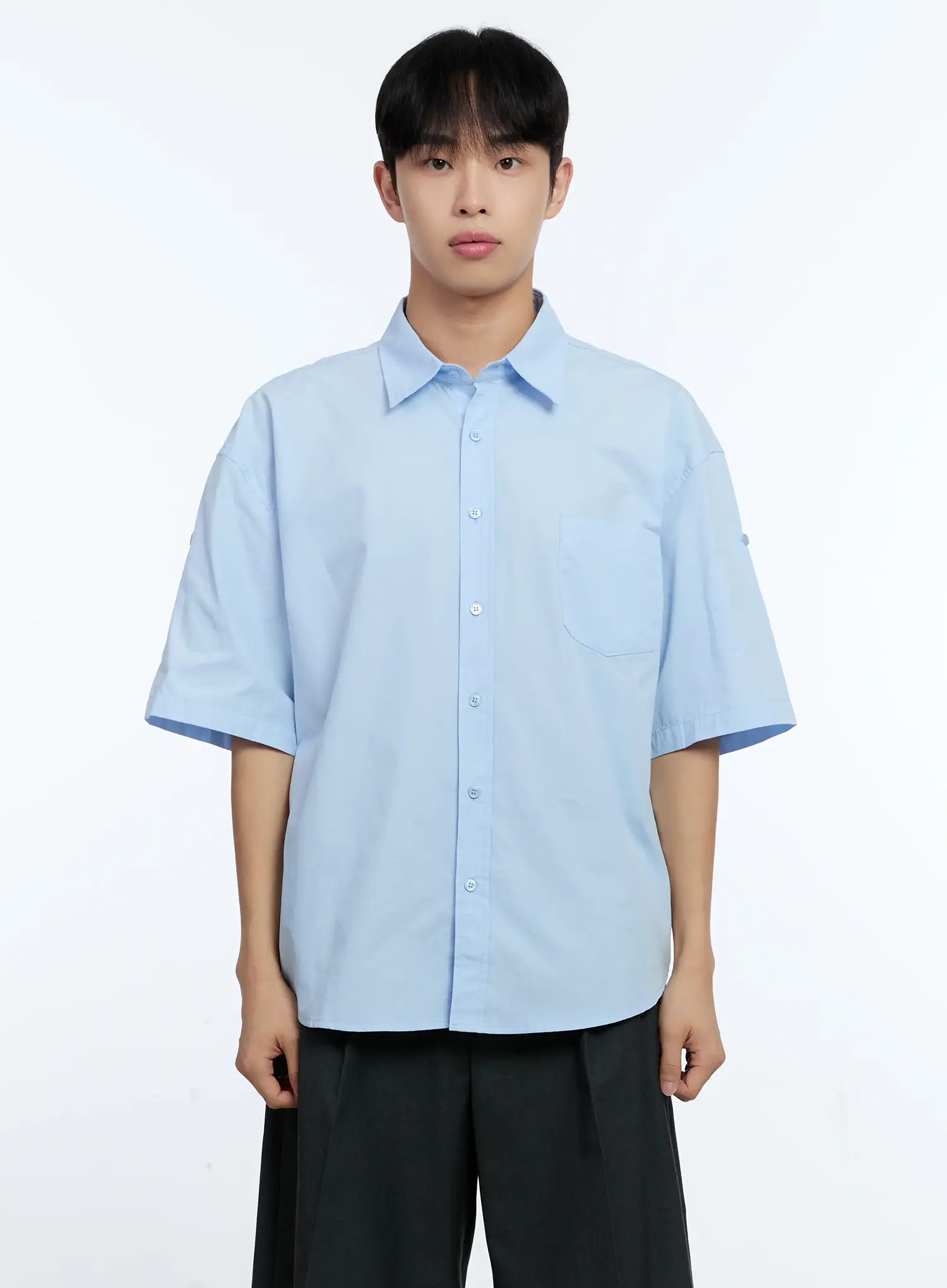 Men's Pocket Detail Short Sleeve Shirt IG519 - Image 15