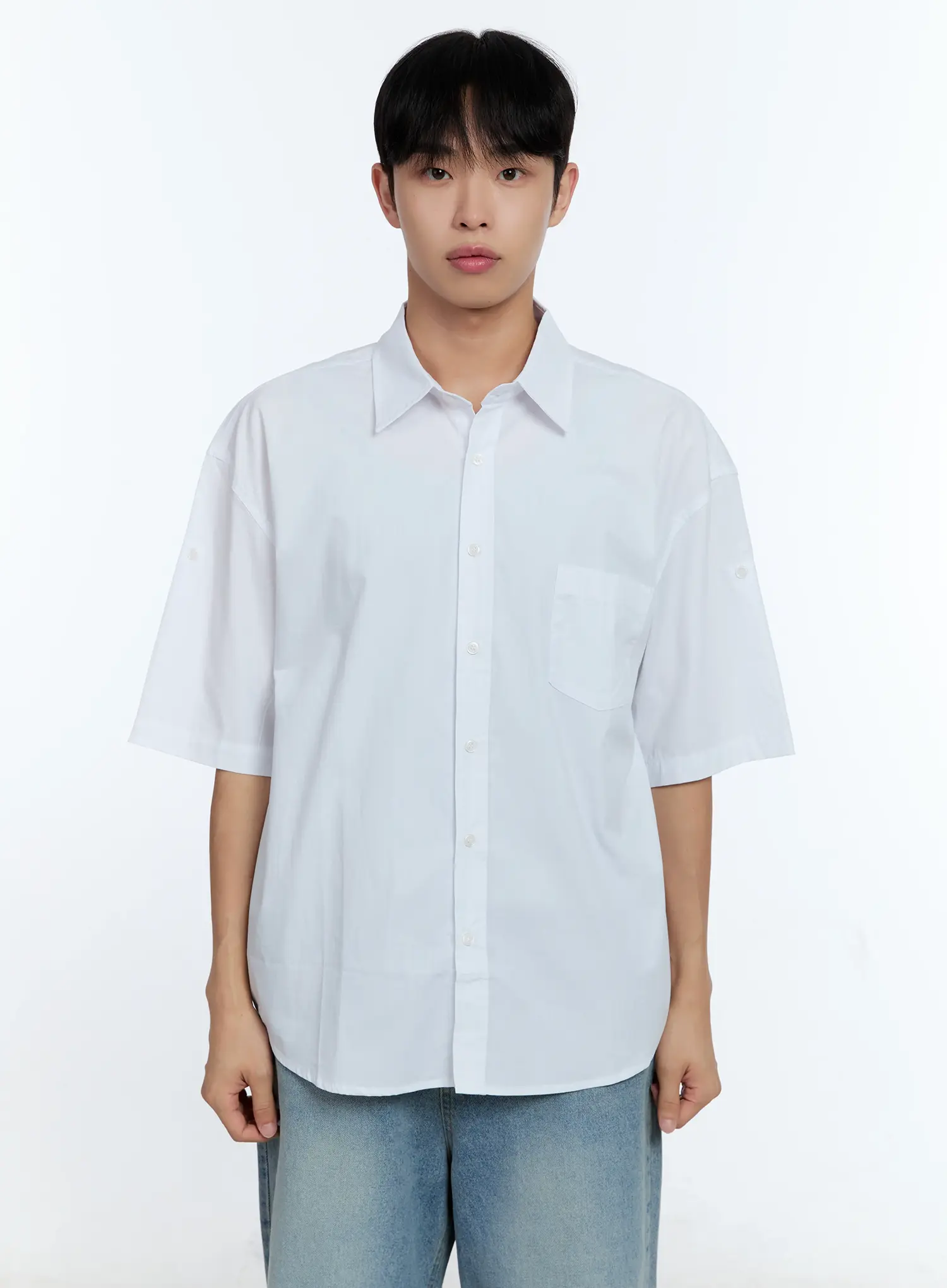 Men's Pocket Detail Short Sleeve Shirt IG519 - Image 18