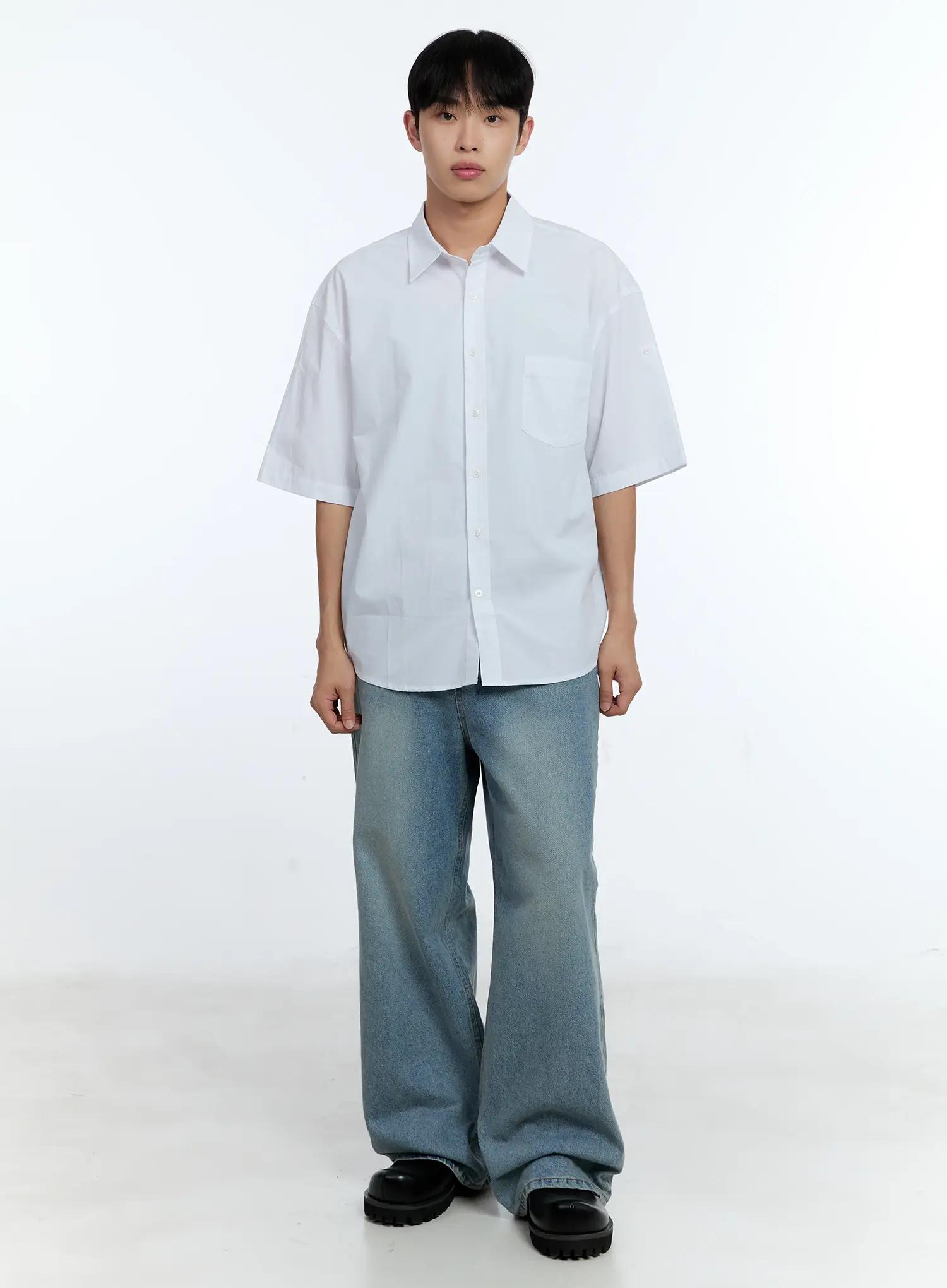 Men's Pocket Detail Short Sleeve Shirt IG519 - Image 2