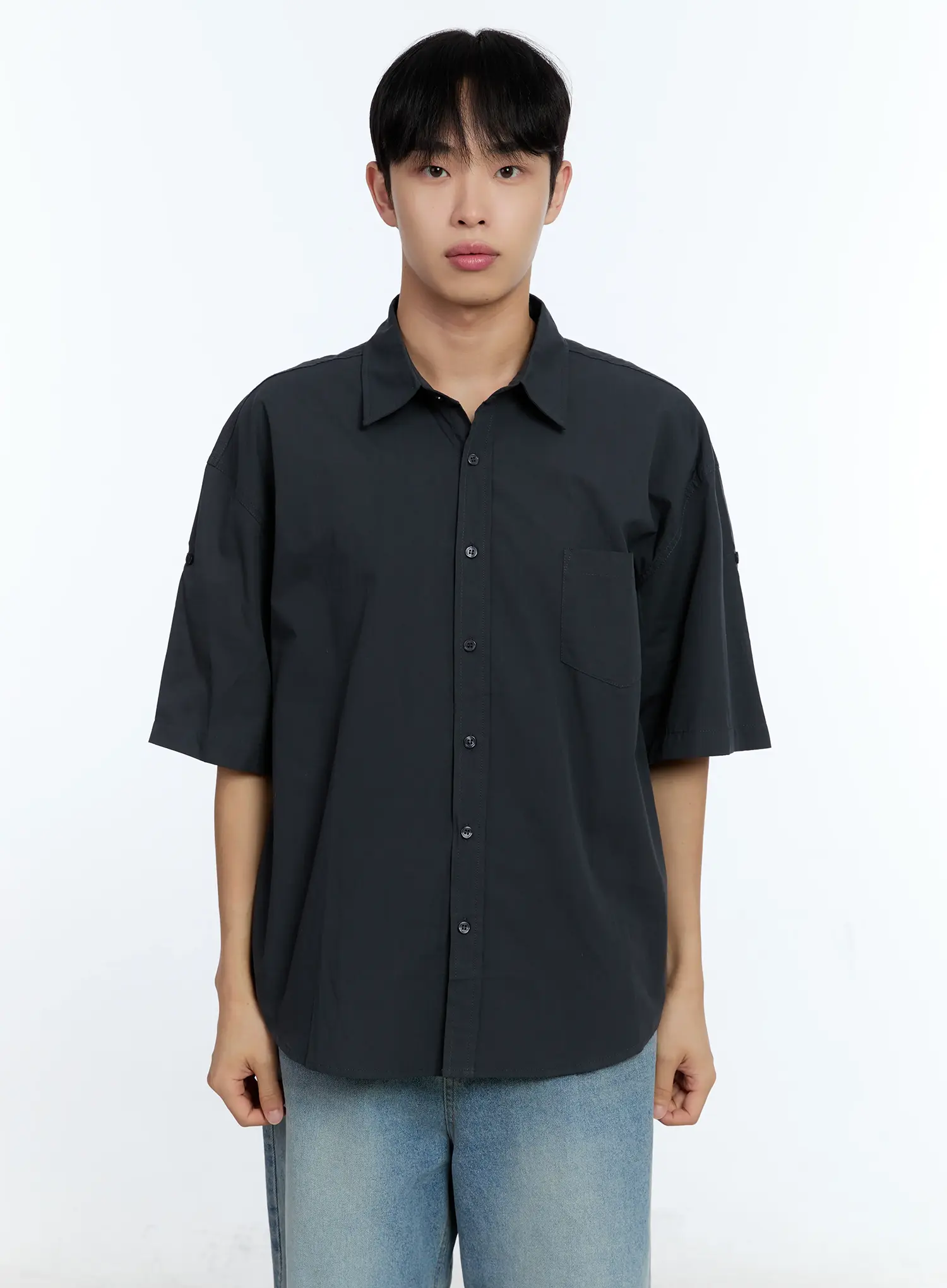 Men's Pocket Detail Short Sleeve Shirt IG519 - Image 20