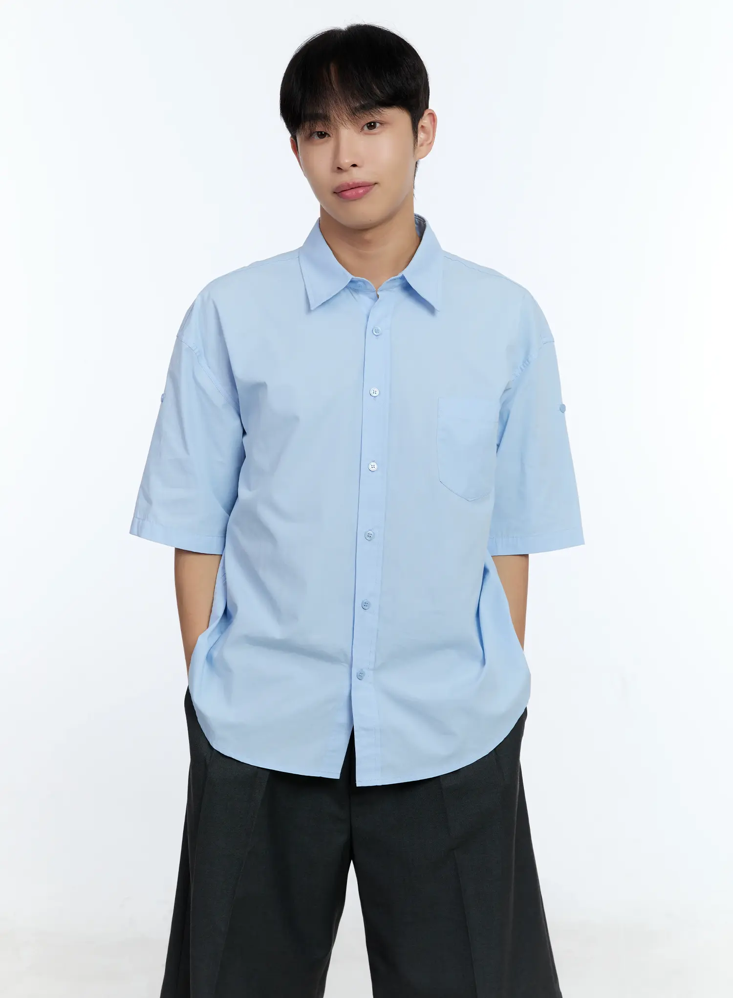 Men's Pocket Detail Short Sleeve Shirt IG519 - Image 3