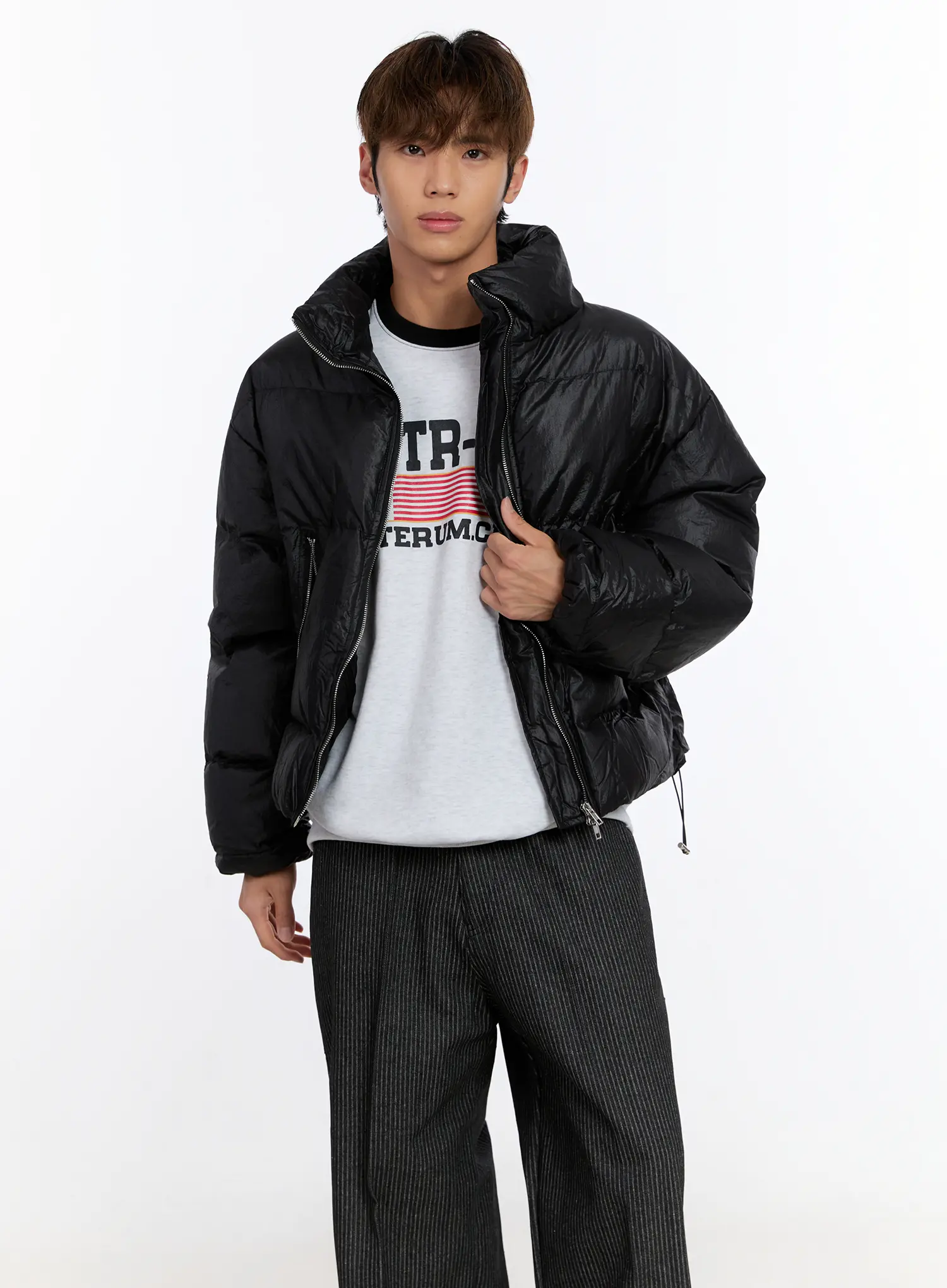 Men's Puffer Jacket (Black) IN524 - Image 6